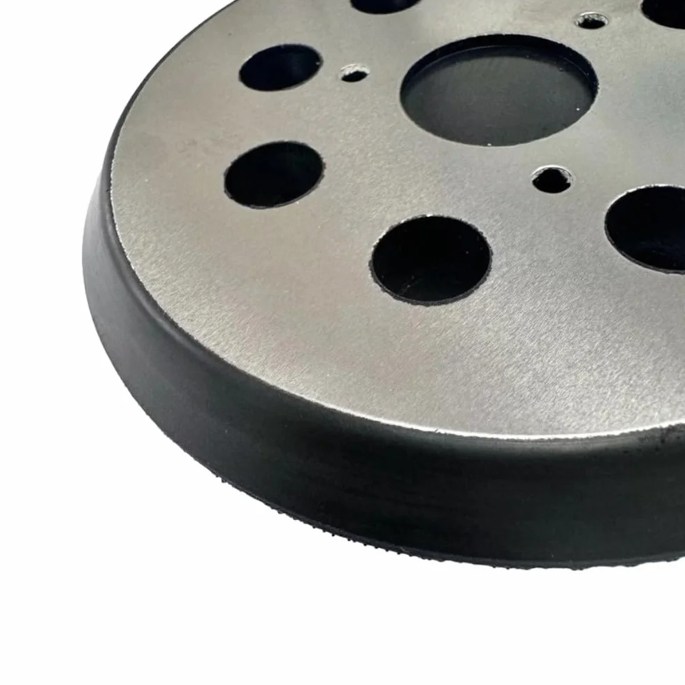 5 x Trade-Shop 8-otworowy talerz szlifierski na rzep talerz szlifierski talerz podporowy 125 mm z metalowym spodem kompatybilny z Makita 743081-8 743051-7, Hitachi 324-209