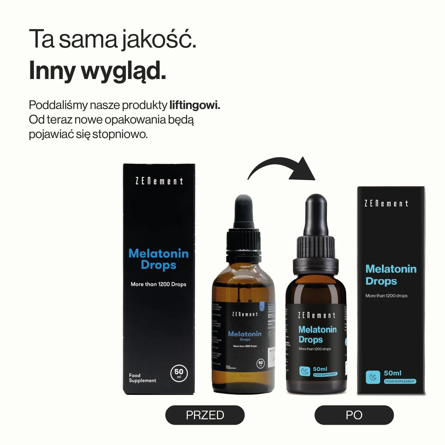 Krople Melatonina 50 ml Ponad 1200 kropli Wegańskie Szybkie zapadanie w sen Zenement