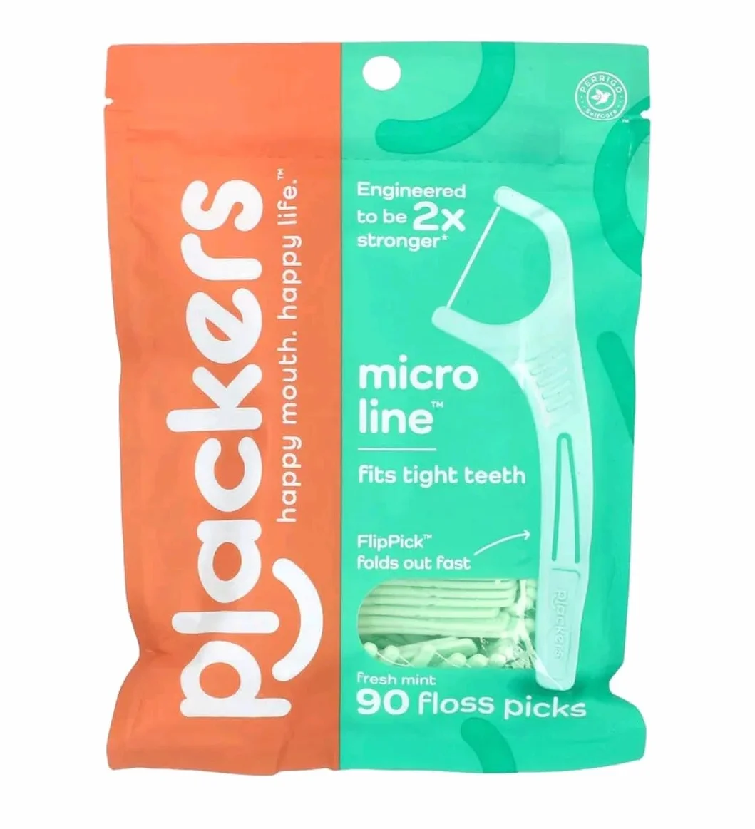 Plackers Nici dentystyczne mikro miętowe - 90 sztuk