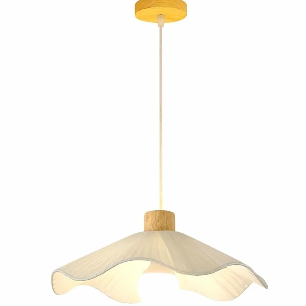 Nordic nowoczesny kwiat lampa wisząca z plisowaną tkaniną klosz wiejski sufitowa lampa wisząca francuski wiejski żyrandol do jadalni wyspa kuchenna