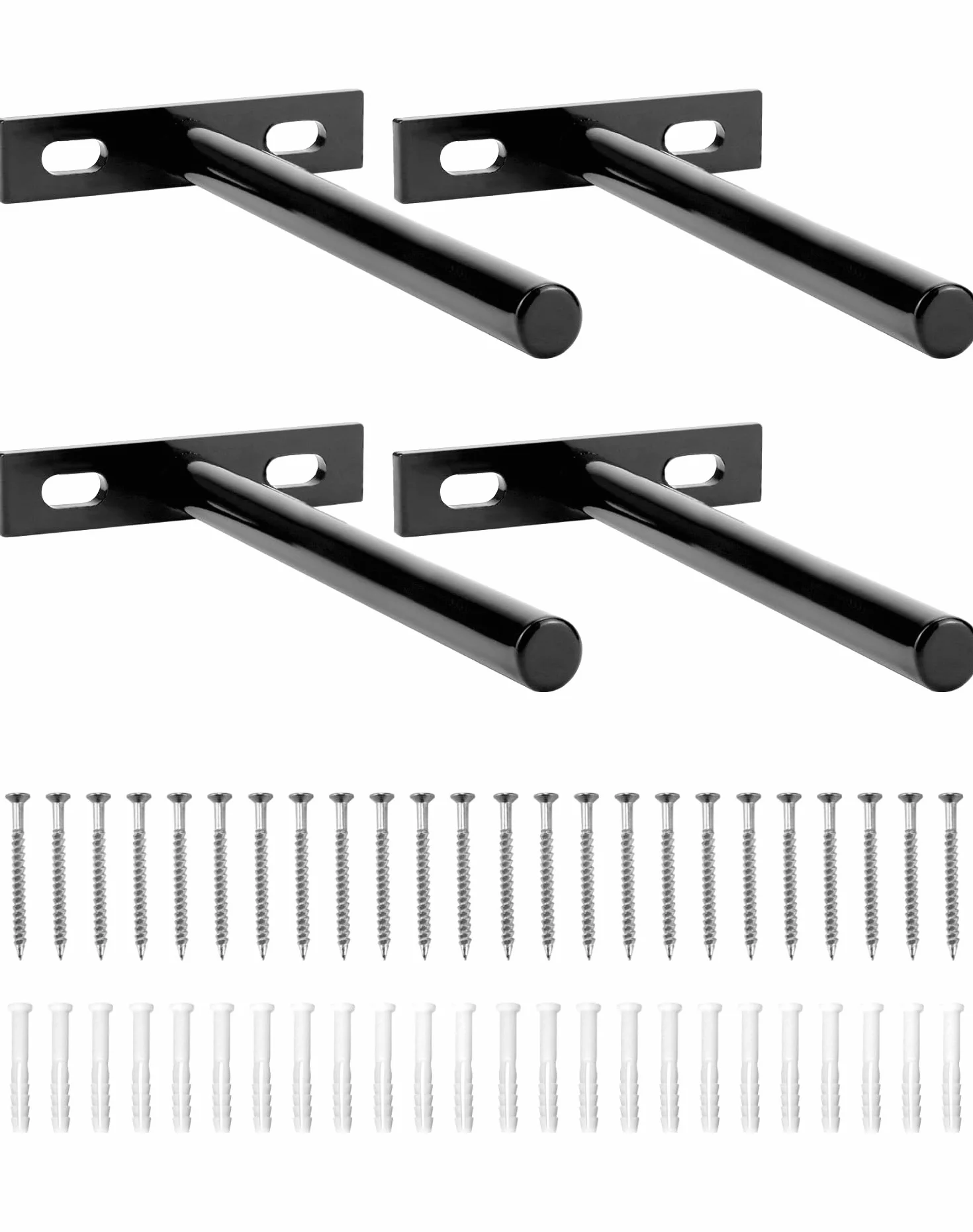 QWORK® 4 szt. Niewidoczne wsporniki półek-125mm-z litego żelaza pływające wsporniki półek do montażu na ścianie dekoracje szafek meblowych