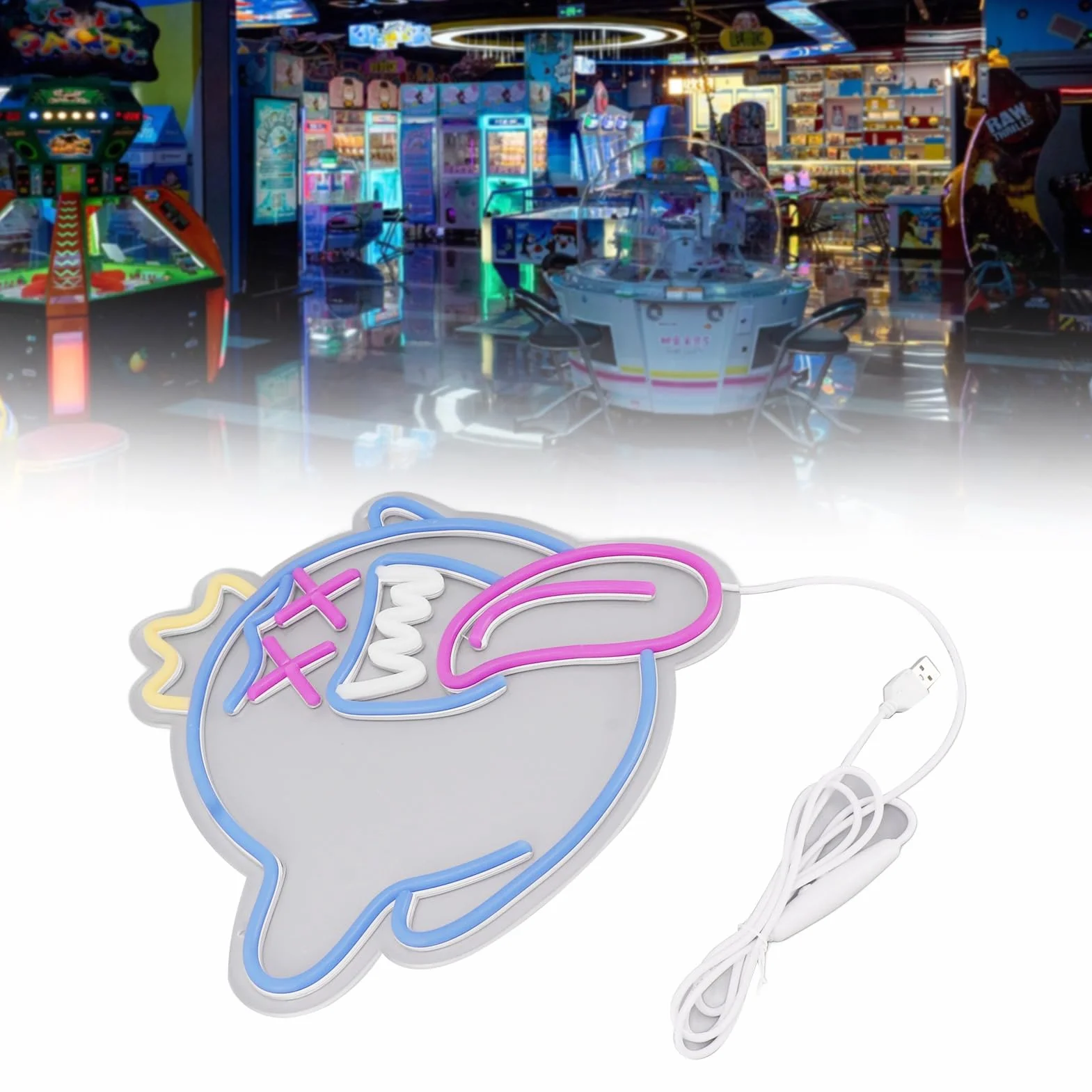 Keenso Halloween LED Ghost Neon Light Dimble USB Wall Monted Game Room Party Dekoracja