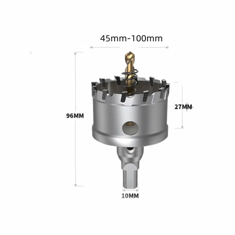 Wielkoformatowy otwornica do metalu wiertło M35 wiercenie HSS TCT narzędzia do obróbki drewna wycinak do otworów ze stali nierdzewnej 45 MM do 100 MM, 10031