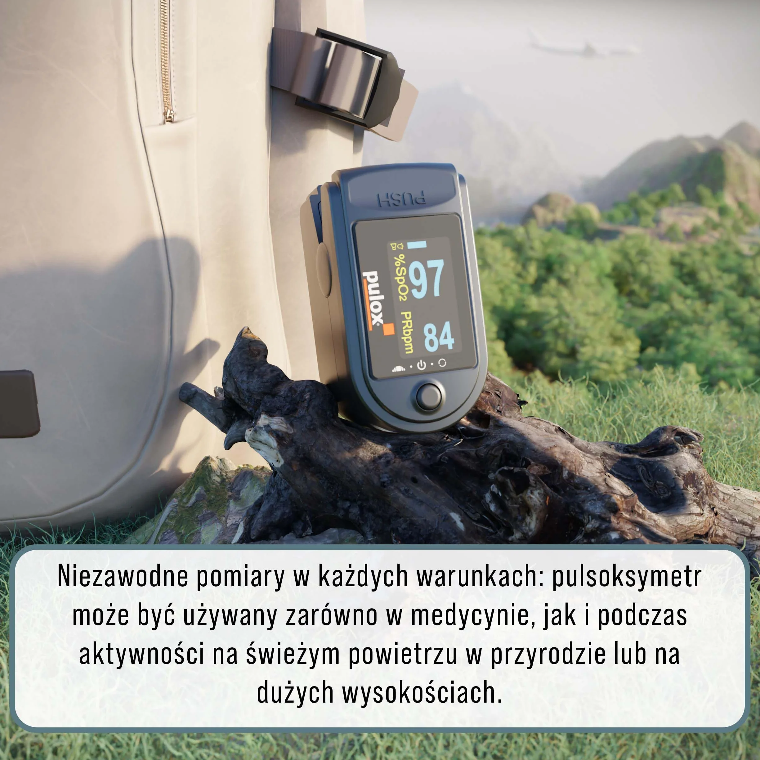 Pulox PO-200A pulsoksymetr z alarmem i dźwiękiem tętna, czarny