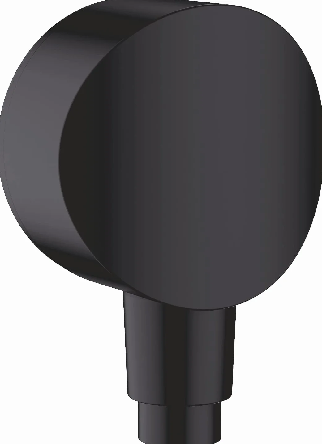 hansgrohe Przyłącze ścienne FixFit S, przyłącze węża z zaworem zwrotnym, czarny matowy