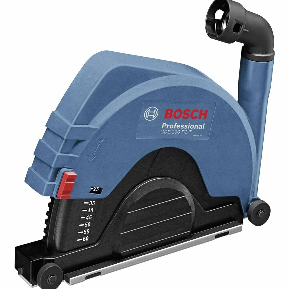 Bosch Professional: system odsysania pyłu GDE 230 FC-T (Ø tarczy tnącej 230 mm, maks. głębokość cięcia 60 mm, montaż beznarzędziowy, 2.1 kg)