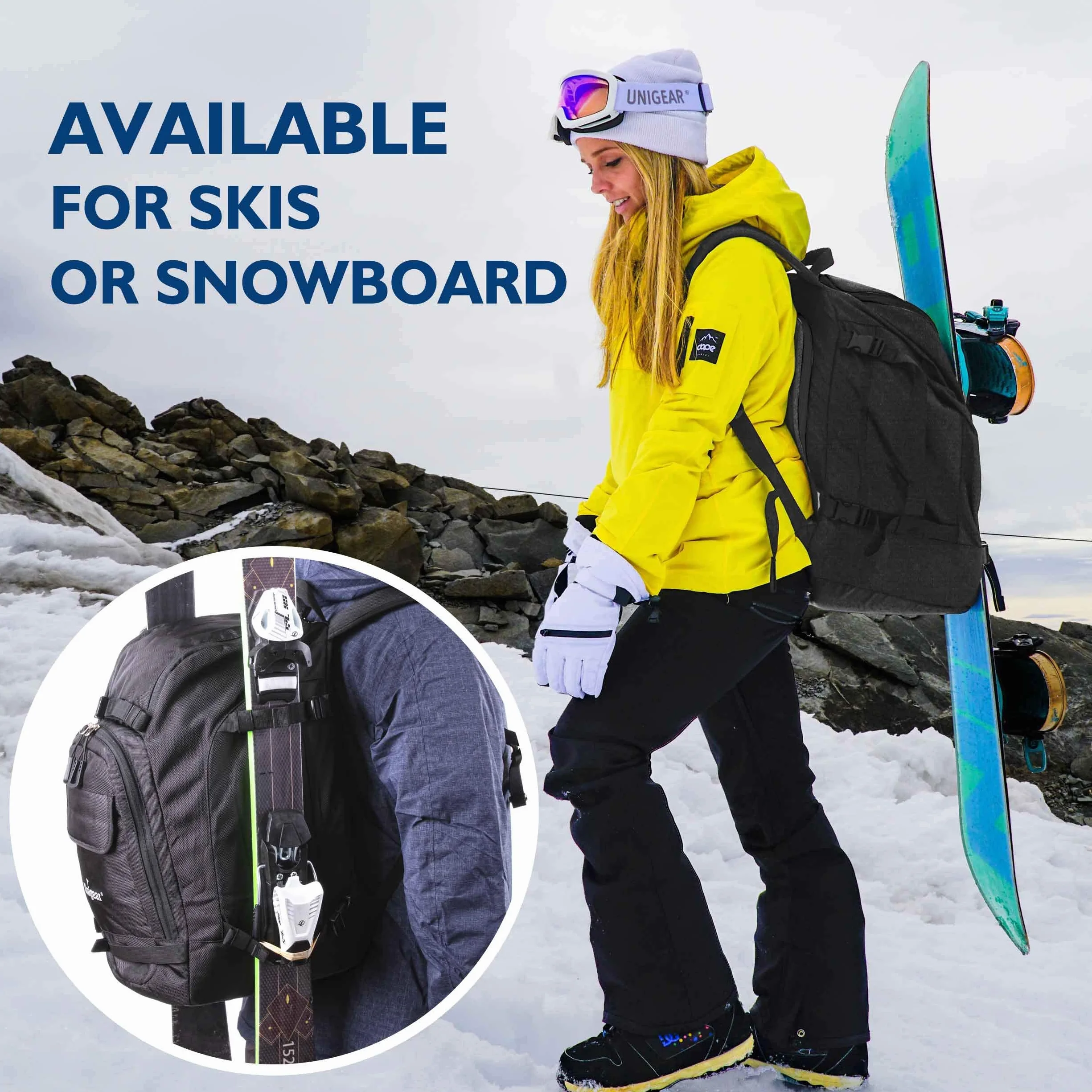 Unigear 50 l / 70 l plecak do butów narciarskich, buty snowboardowe z torbą na kask, sporty zimowe, plecak do jazdy na łyżwach