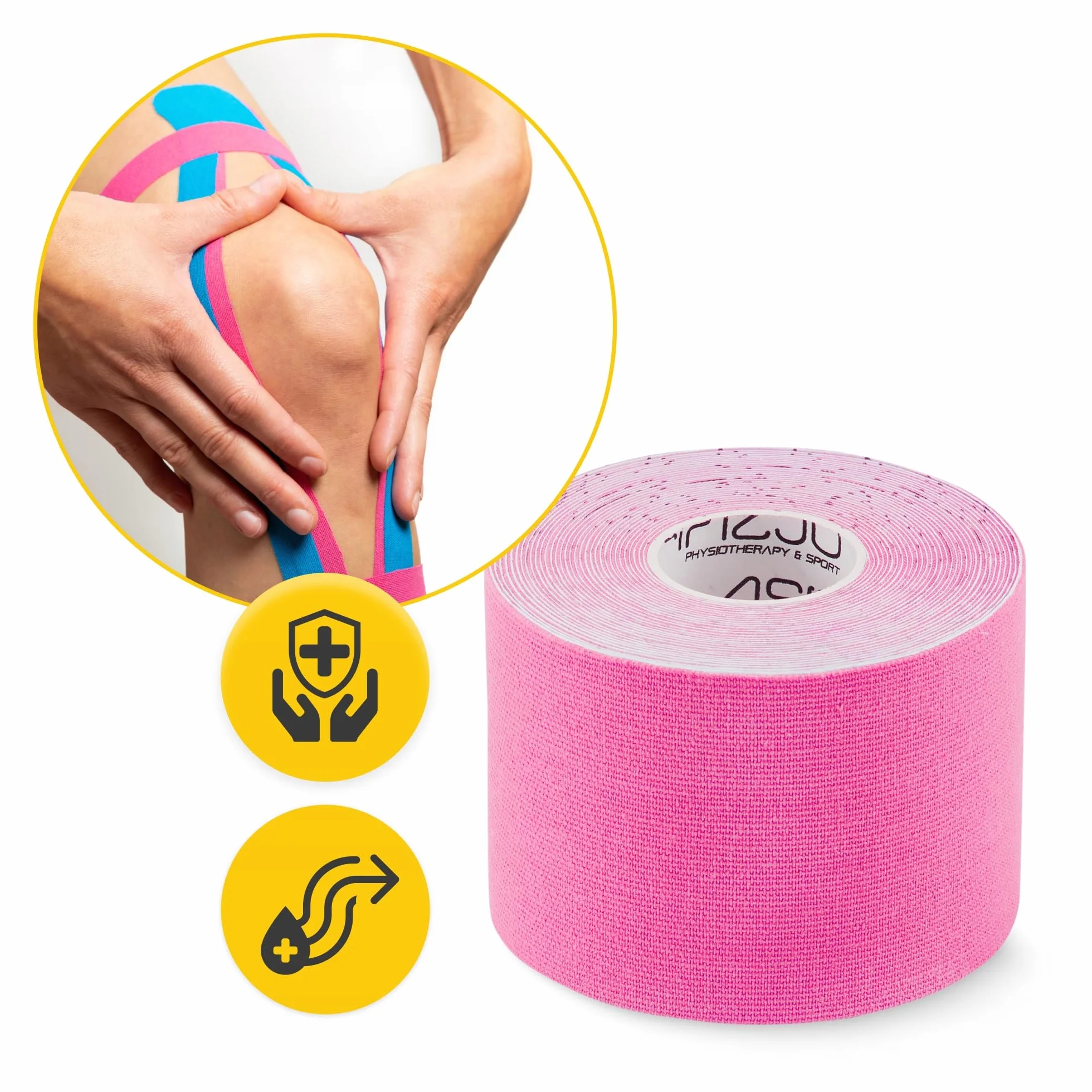 TAŚMA KINESIO TEJP KINEZJOLOGICZNA PLASTRY WODOODPORNE HIPOALERGICZNE TAPE