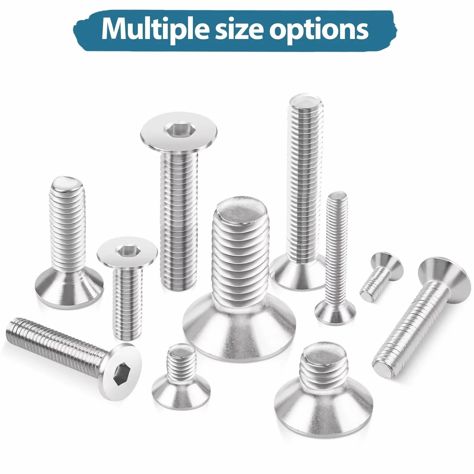 20 sztuk śrub z łbem wpuszczanym M6x20mm ze stali nierdzewnej, Leryati Din 7991 A2 V2A z wewnętrznym gniazdem sześciokątnym, śruba z wewnętrznym gniazdem sześciokątnym pełne gwinty śruby z łbem