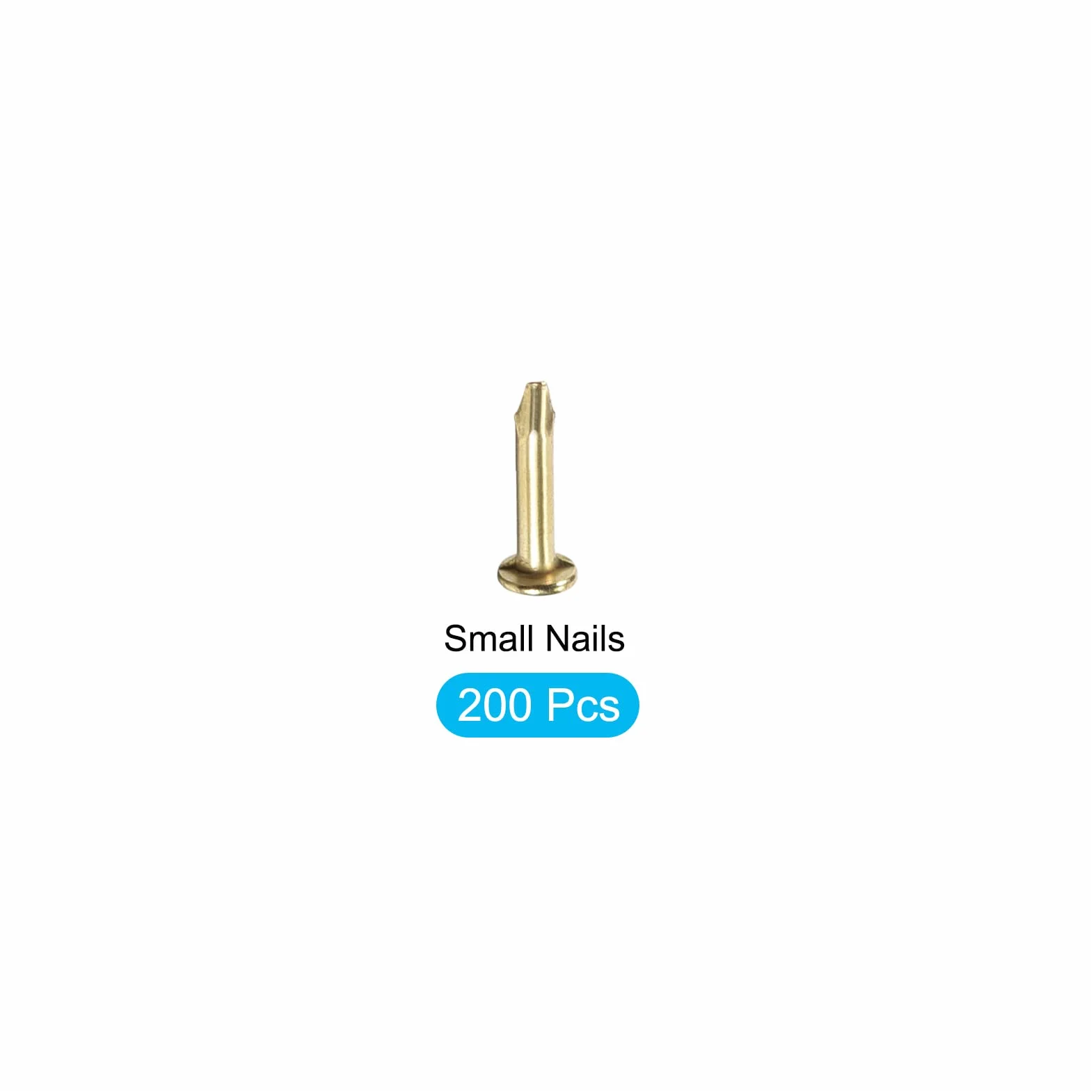 METALLIXITY Małe gwoździe (1,2 x 6 mm) 200 szt. stal węglowa małe gwoździe - do obróbki drewna, gospodarstwa domowego, złoty odcień