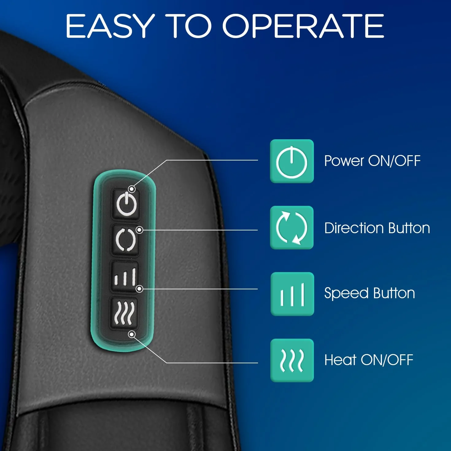 VOYOR Shiatsu Neck and Shoulder Massager with Heat, 4D Kneading, Full Body Muscle Pain Relief PJ100