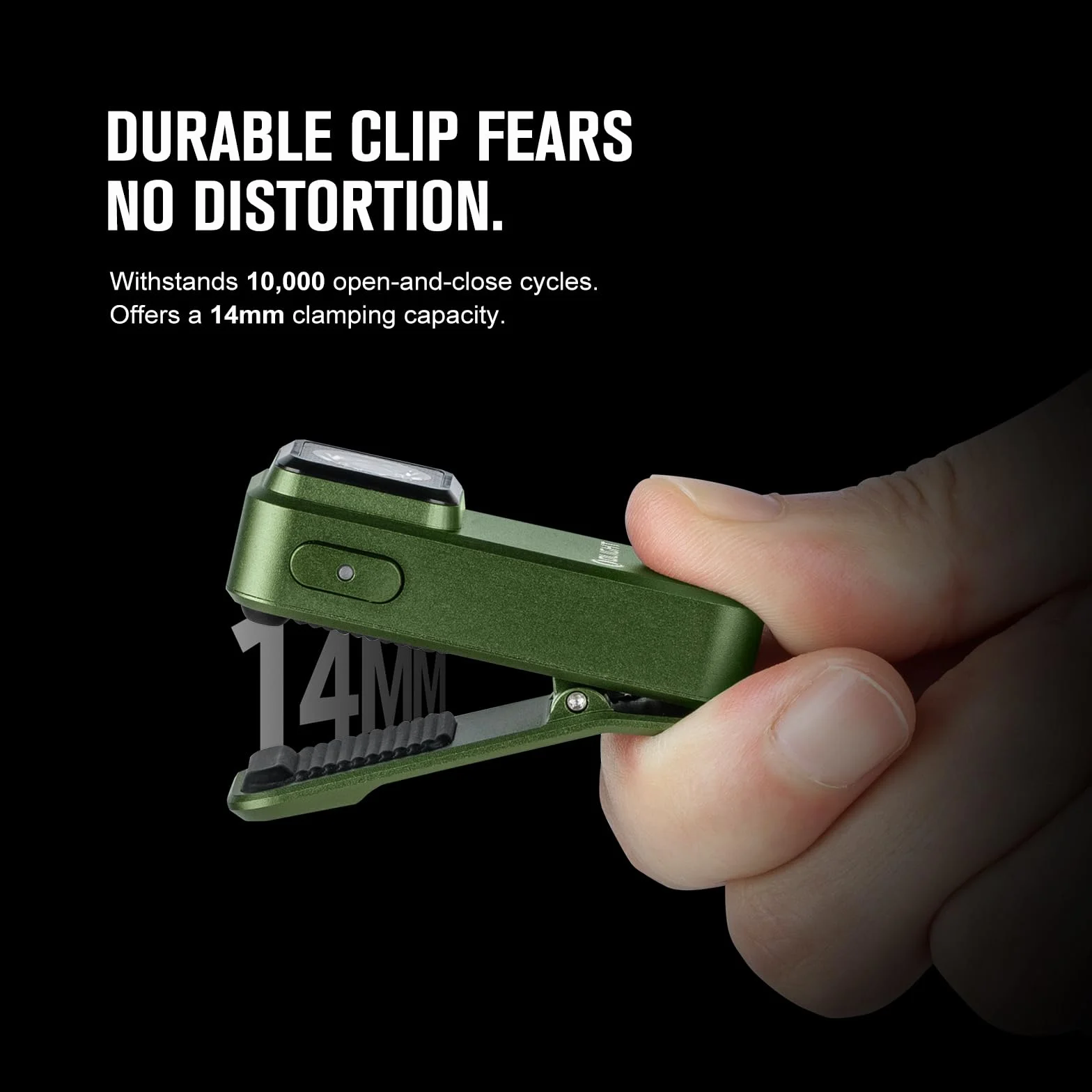 OLIGHT Oclip Mini latarka LED z czerwonym światłem, 300LM jasna latarka USB-C, lampa klipu IPX5 i 1.6m małe migające światło do kempingu i ostrzeżeń bezpieczeństwa(Zieleń wojskowa)
