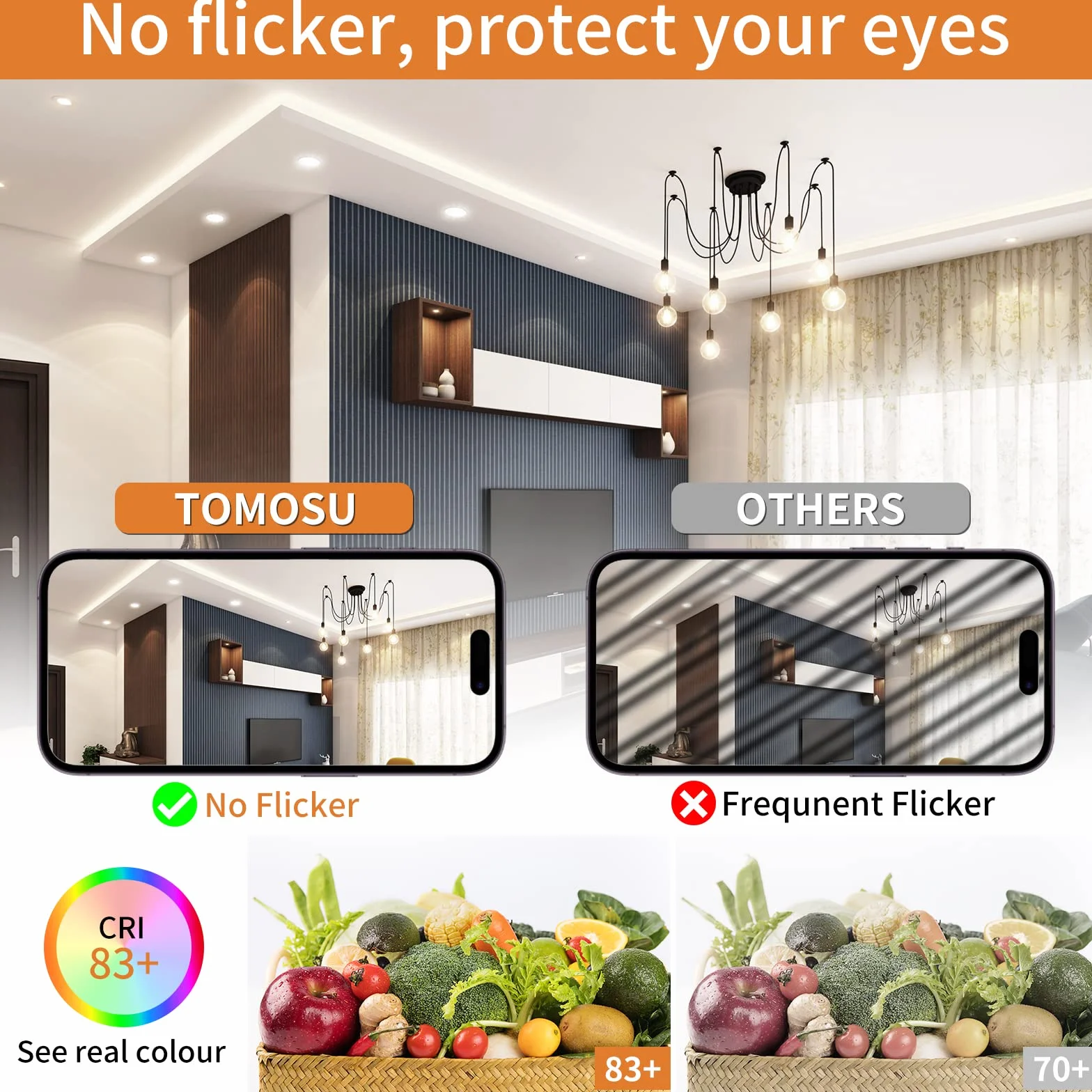 Tomosu Oprawy sufitowe do sufitu, naturalna biel, 4000 K, 5 W, oświetlenie sufitowe, 450 lm, cięcie Ø 75-90 mm, ultra cienkie, wpuszczane lampy sufitowe do łazienki, nieściemniane, 10 sztuk