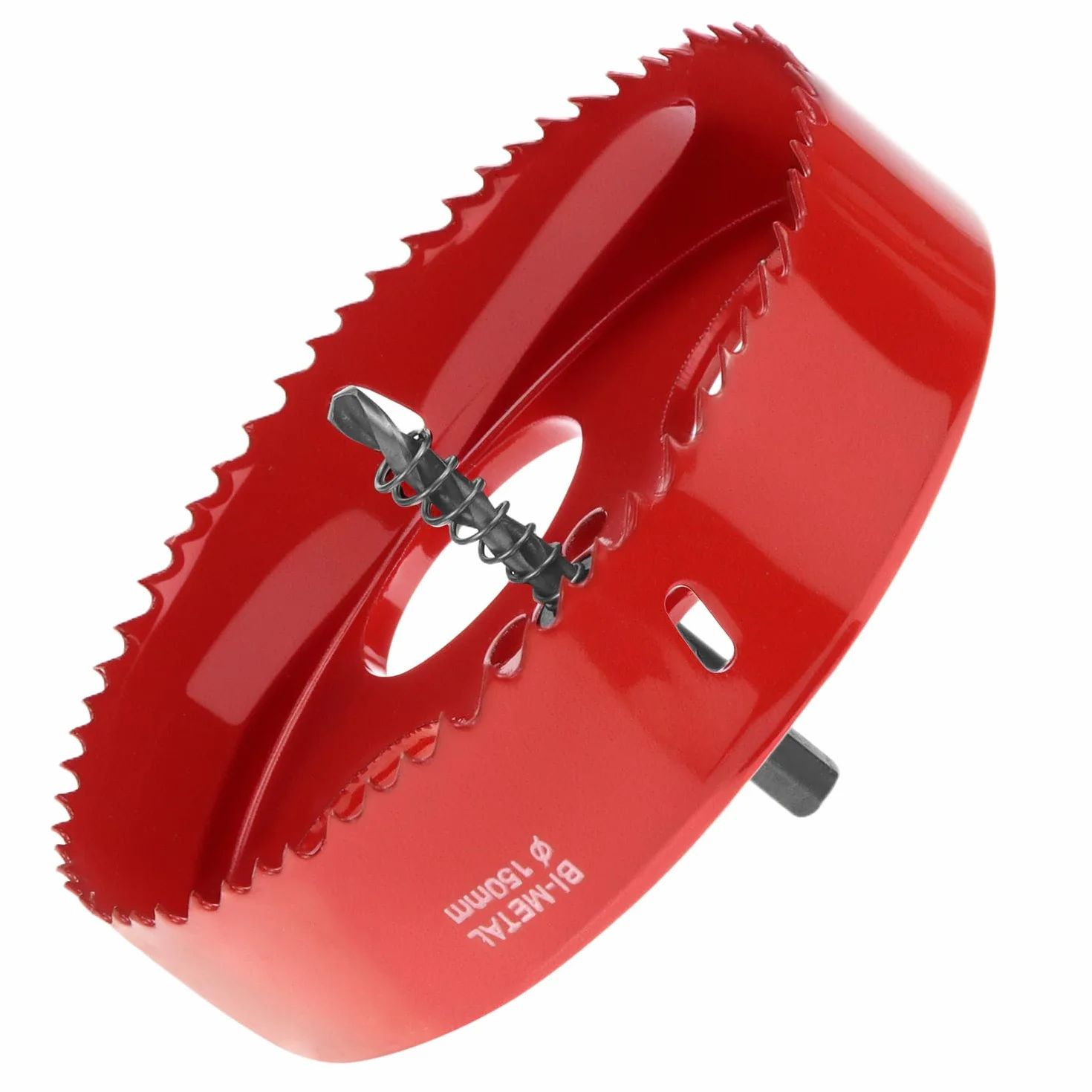 QWORK® Otwornica 150mm, otwornica bimetalowa HSS M42, z chwytem sześciokątnym i wiertłem do aluminium, żelaza i drewna