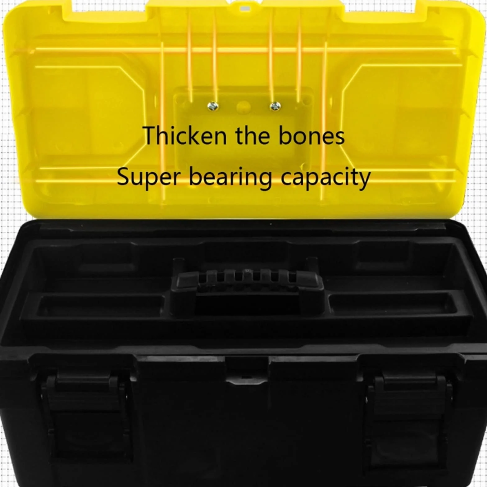 Skrzynka narzędziowa przenośna zamykana na klucz, plastikowa skrzynka narzędziowa z wyjmowaną tacką na narzędzia i odłączanym zestawem narzędzi do majsterkowania (10 cali)