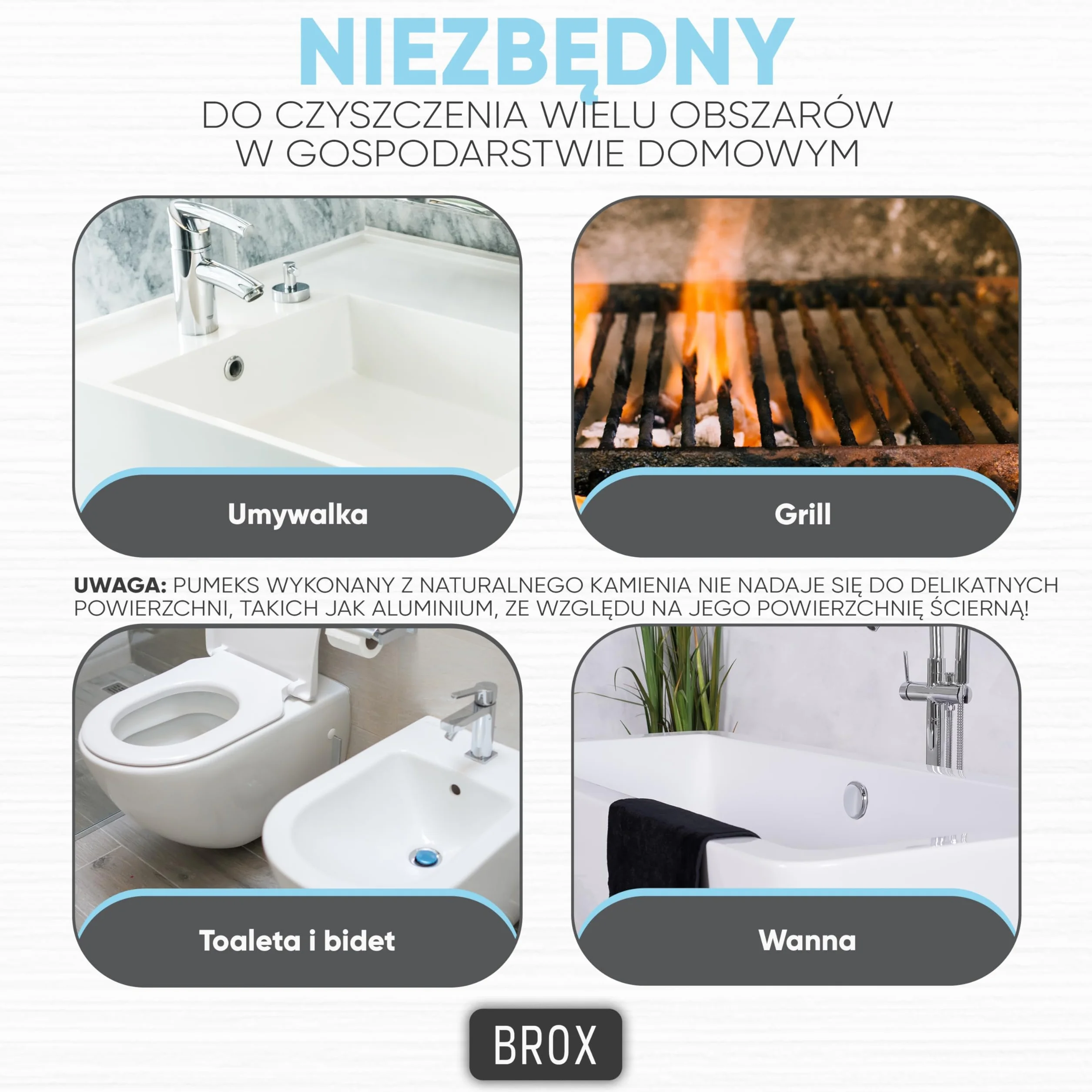 BROX® Bimsstein WC 3 sztuki – Środek do czyszczenia toalet przy uporczywym kamieniu moczowym i osadzie wapiennym – Kamień pumeksowy do toalety – Kamień do skutecznego czyszczenia