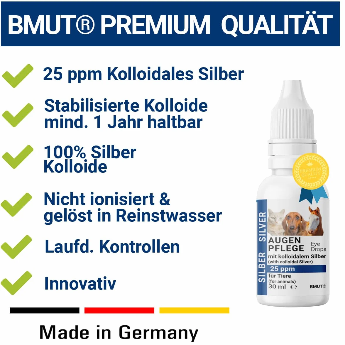 Krople do uszu dla psów i kotów z kolloidalnym srebrem 25 ppm 50ml