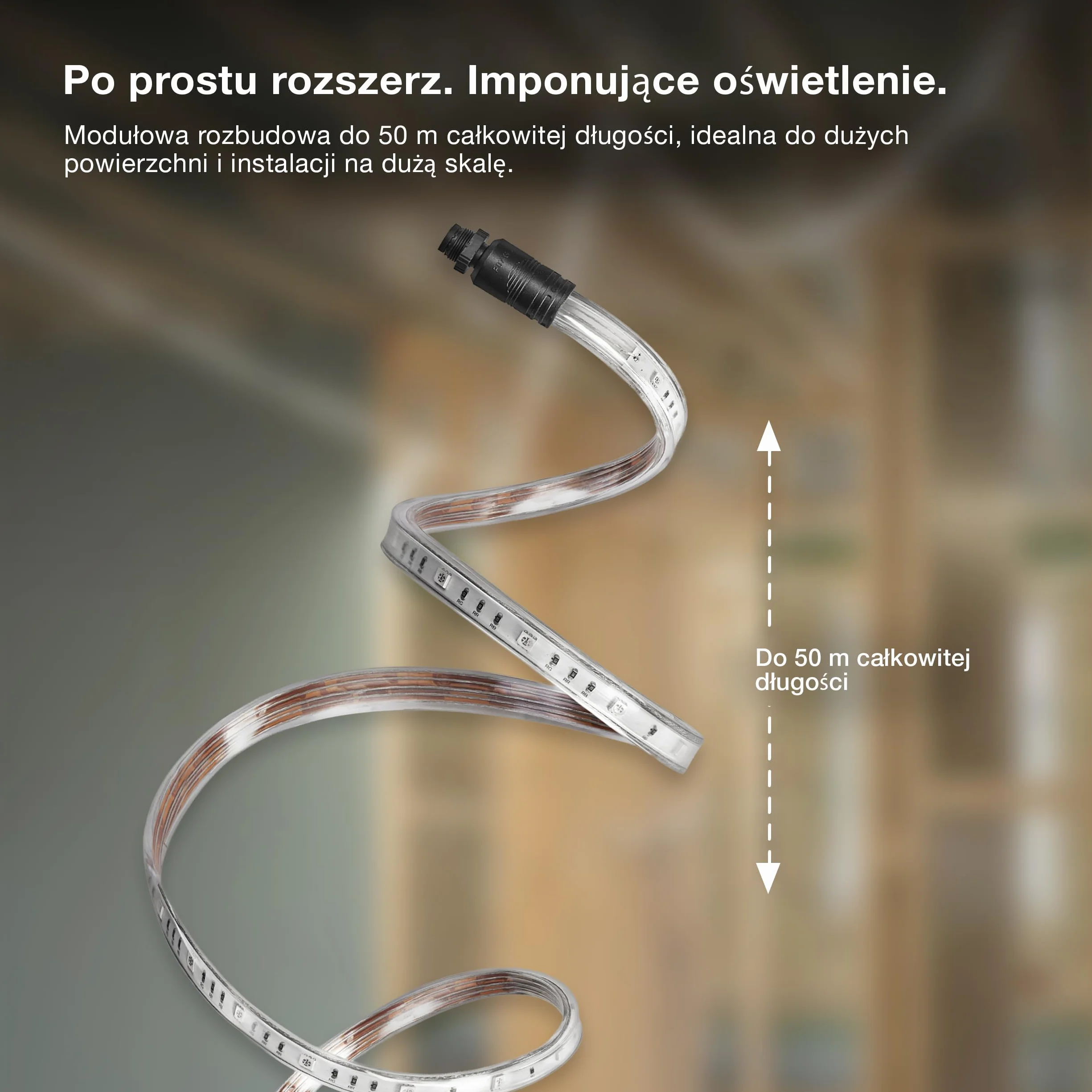 OSRAM Taśma LED Outdoor Flex 10M IP65, chłodna biel, możliwość przedłużenia do 50 m, w tym bęben kablowy, akcesoria montażowe, kabel połączeniowy