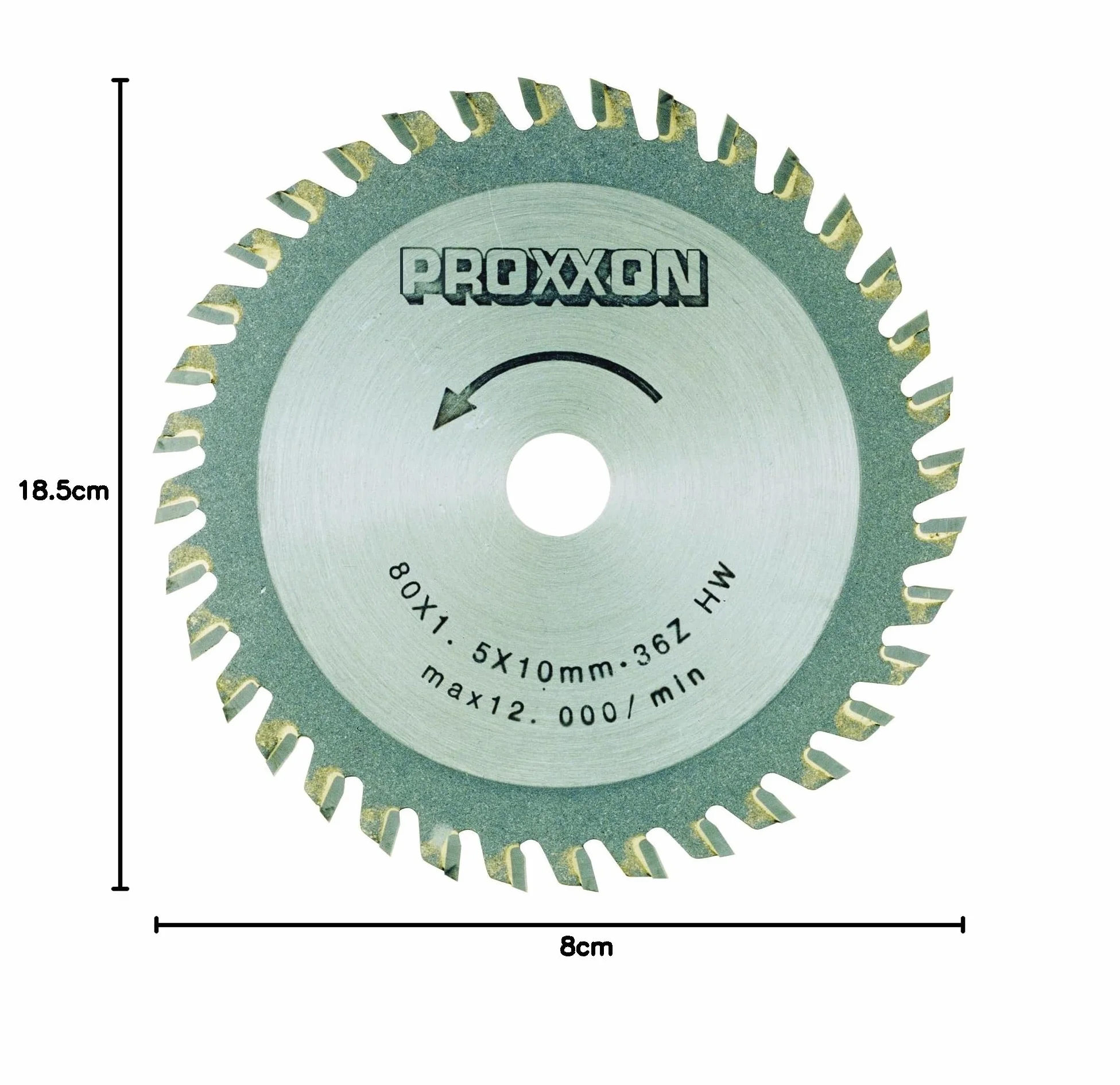 Proxxon 28732 Końcówka z węglika wolframu Ø 80 x 1,6 x 10 mm z 36 zębami