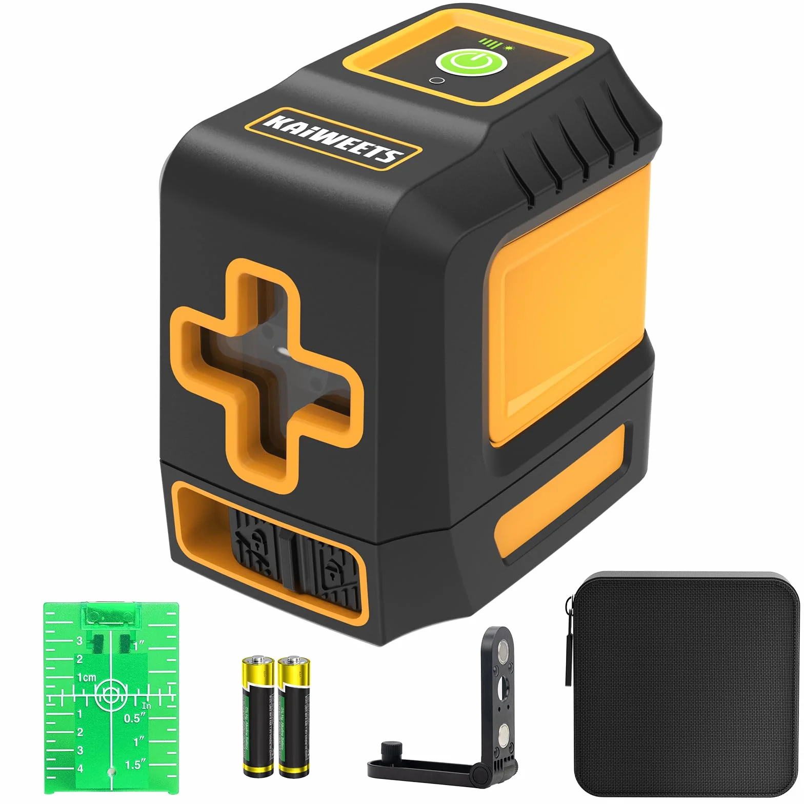 KAIWEETS T40 Green Laser Level samopoziomujący, tryb ręczny, IP54, podstawa magnetyczna, torba transportowa, 2 baterie AA