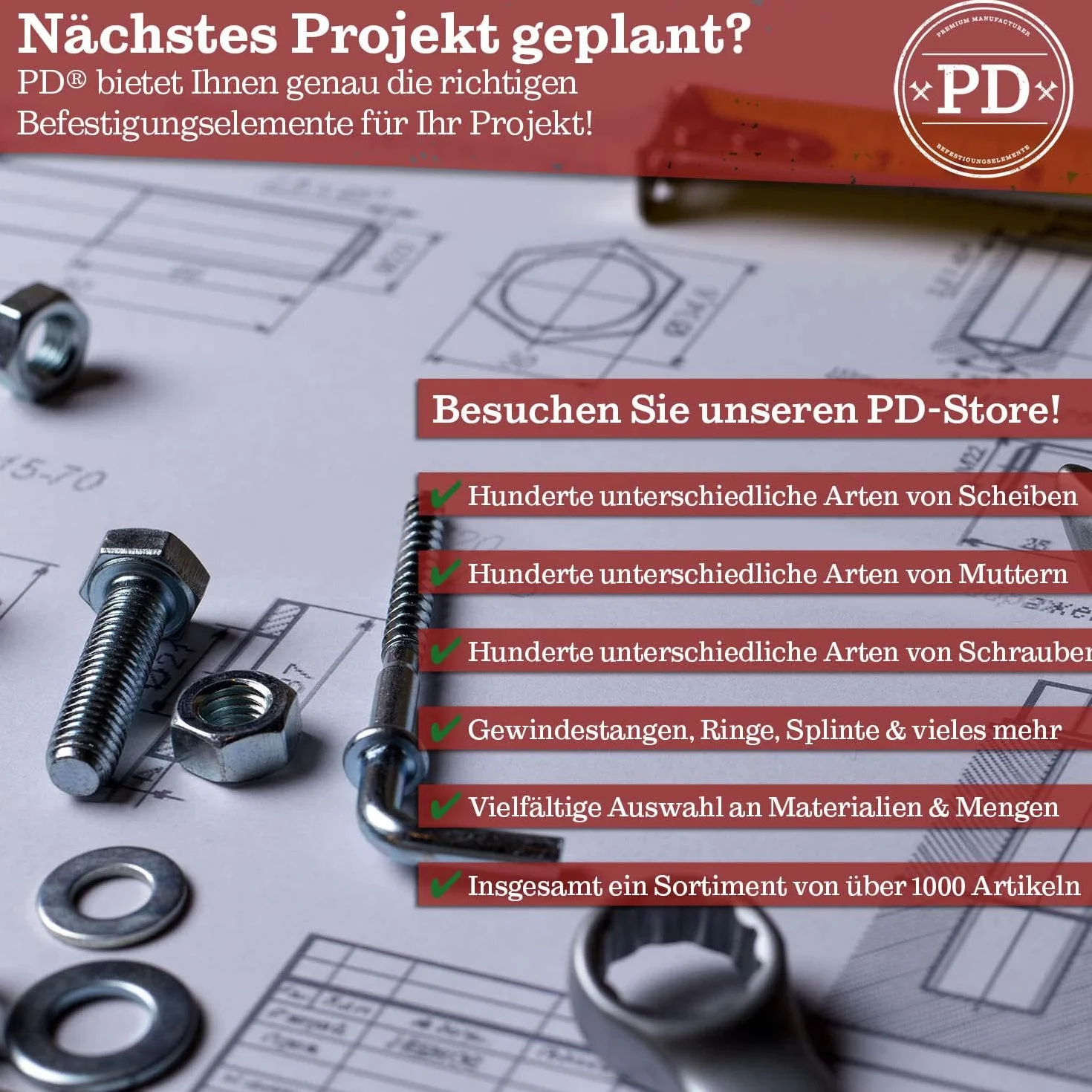 PD® Sześciokątne nakładki ochronne M8 (rozmiar klucza 13), antracytowe, z tworzywa sztucznego, trwałe zaślepki na nakrętki i łby śruby, antracytowe, 50 sztuk