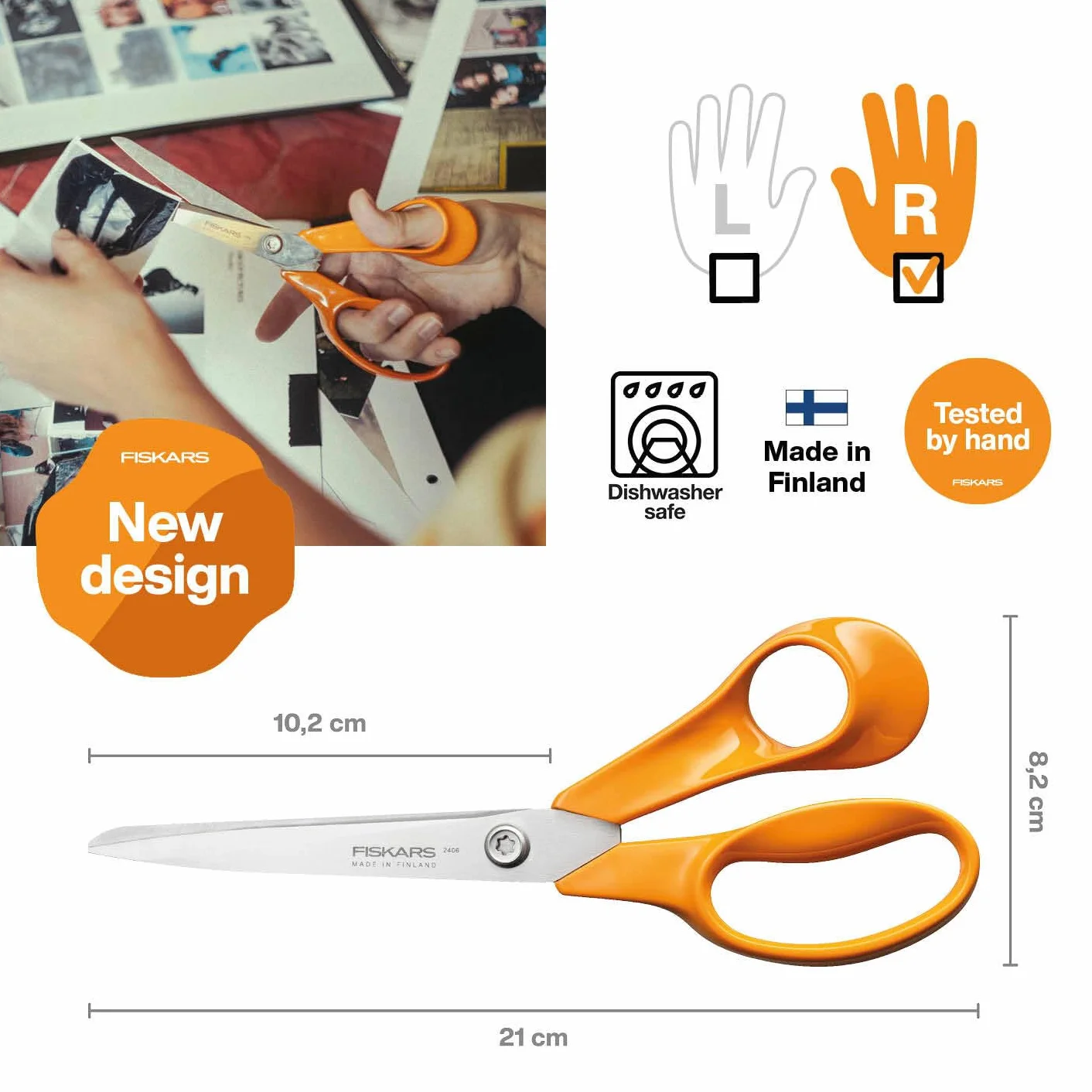 Fiskars Classic nożyczki uniwersalne 21 cm stal plastik pomarańczowy