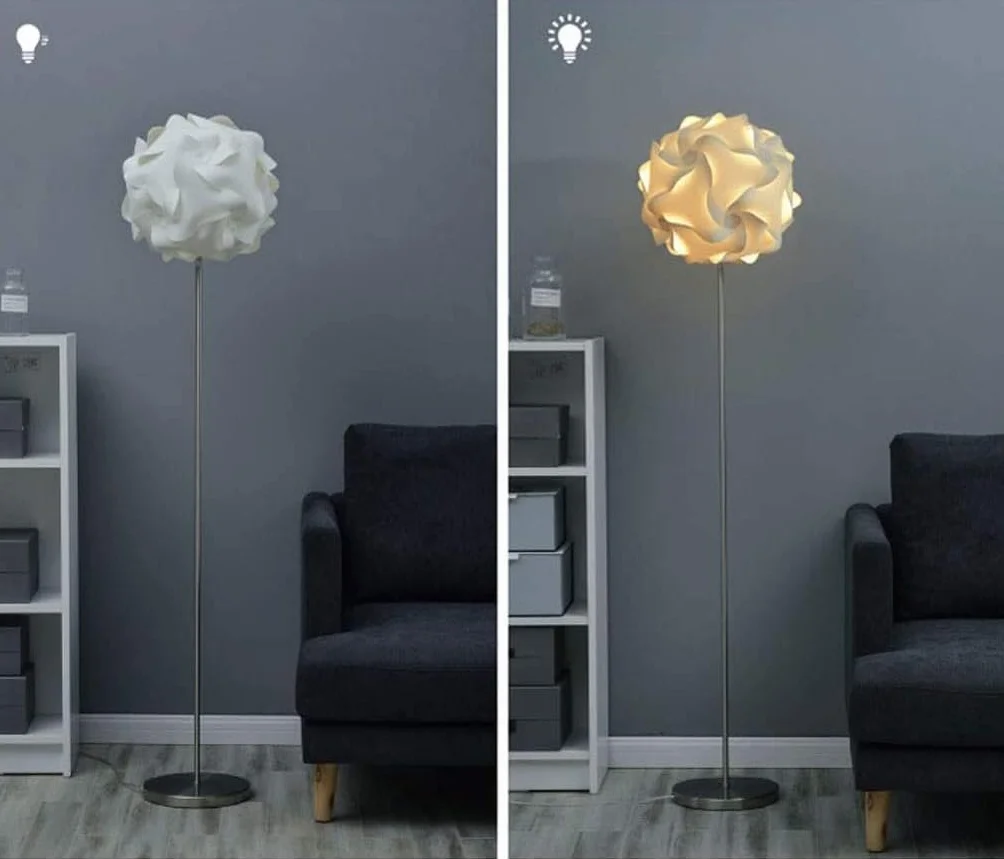 Lampa podłogowa, kreatywna lampa podłogowa LED, żelazna lampa podłogowa, ręcznie robiona papierowa lampa do czytania, lampa do salonu, lampa nocna, wysoki słup, lampa narożna
