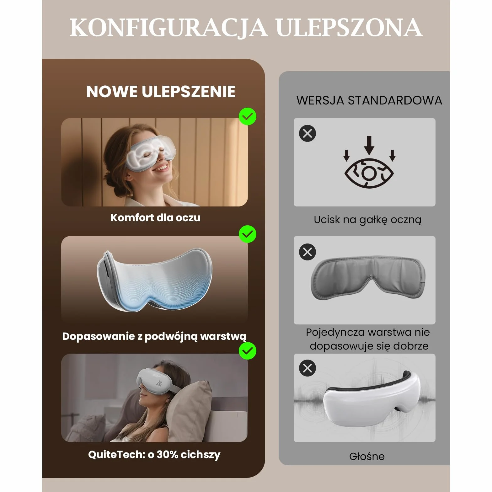 Bob and Brad EyeOasis 3 Masażer do oczu z funkcją podgrzewania, kompresją powietrzną i muzyką, składany i ładowalny Eye Massager na zmęczone i suche oczy, do relaksu przed snem