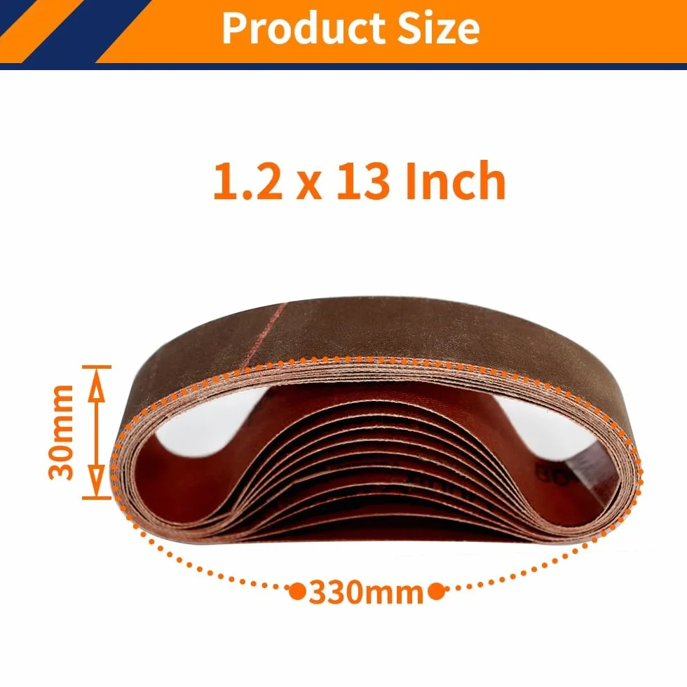 Pasy szlifierskie, Taśma szlifierska 20 szt. 330 x 30 mm 40-1000 Ziarnistość Polerowanie drewna i metalu Do szlifierki taśmowej(20pcs 180 Grit)