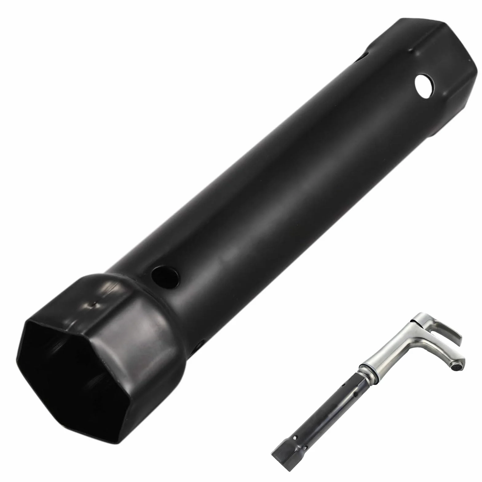 Klucze rurowe 204 mm, nasadowy M34-40, stal węglowa, do zlewu, kranu pod zlew, nakrętek kranowych, kranów