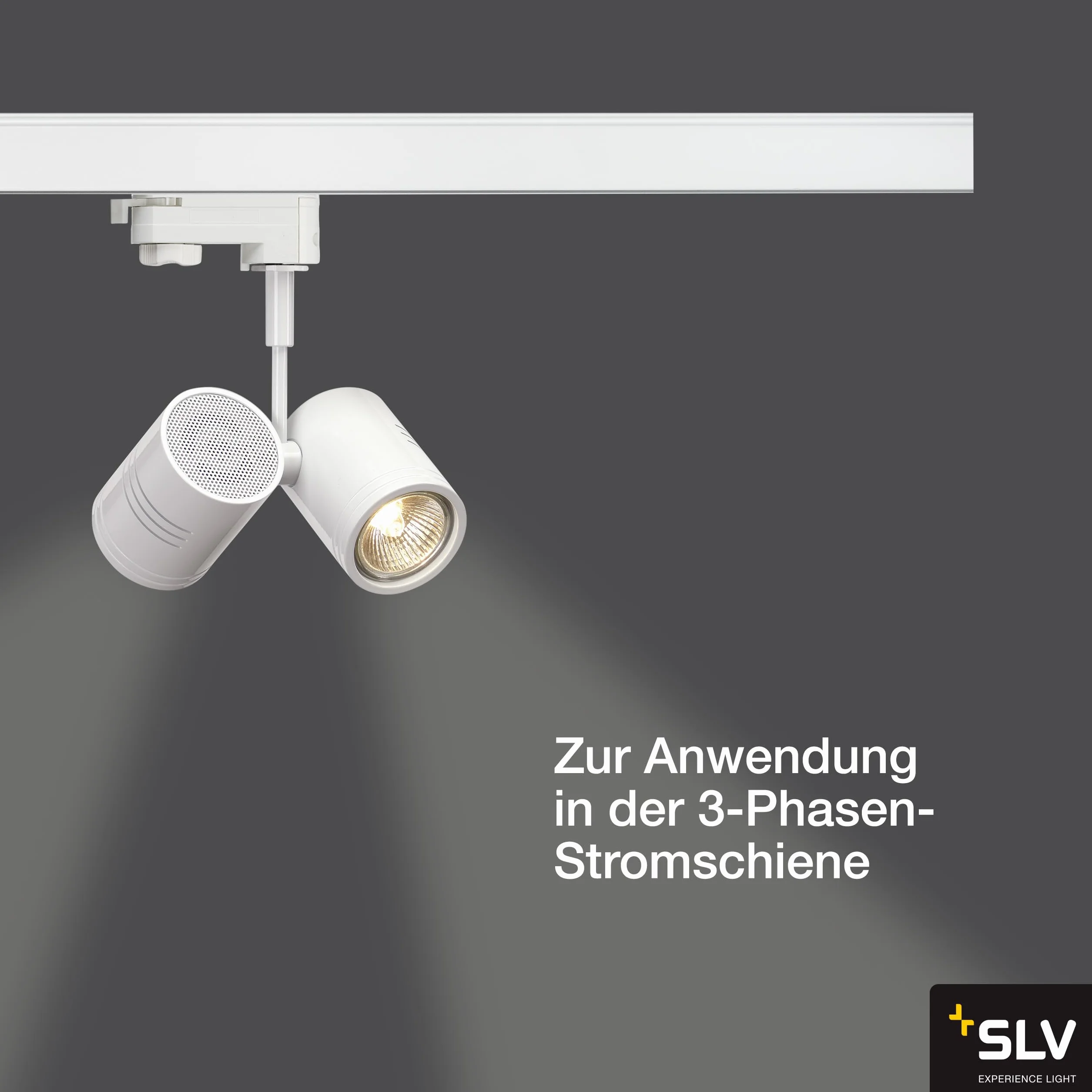 SLV Bima II głowica świetlna, 2 x GU10, wraz z adapterem 3-pinowym, maksymalnie 50 W, matowa biel 152231