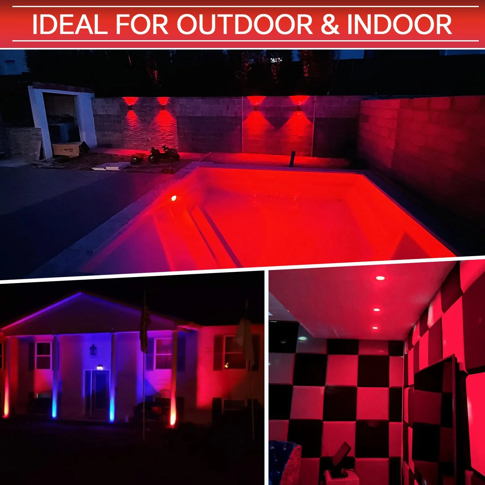 Caldarax 2 Sztuka Czerwona Żarówka LED GU10 5W Spot, Odpowiedniki 50W Halogen, MR16 Reflektory 230V, 500LM, Kąt 120°, Nie Ściemnianie, Dekoracyjne Oświetlenie krajobrazu, Etap, Bar, Impreza