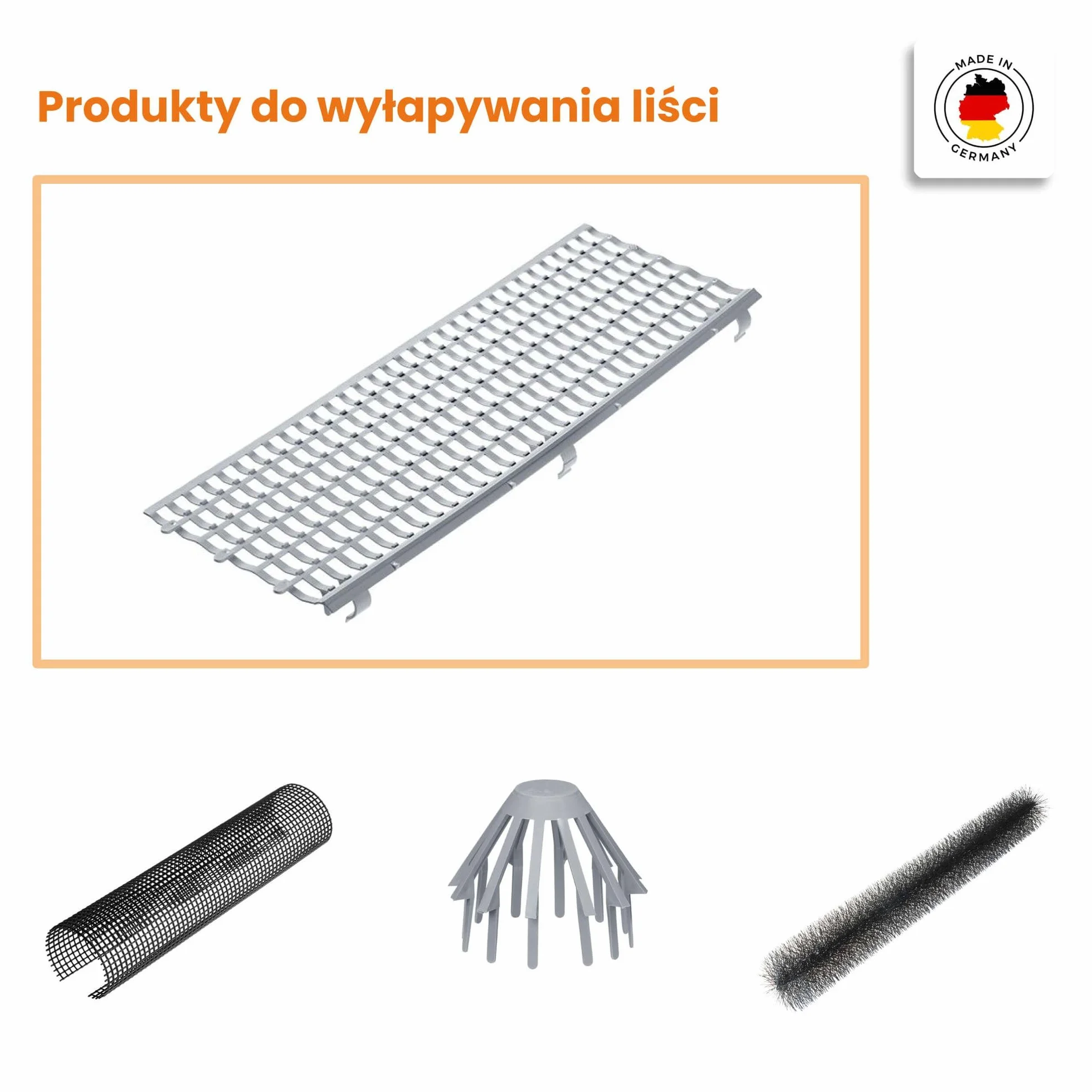 INEFA listwa ochronna na rynnę Ø 100-160mm 100cm, czarna Ochrona rynny, osłona rynny, Made in Germany