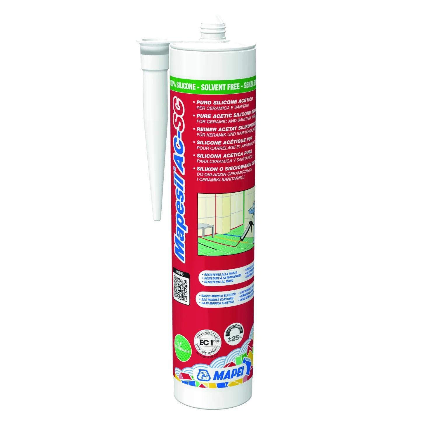MAPEI Mapesil AC-SC 310ml - kolor 162 Fiolet - wodoodporny elastyczny silikon uszczelniający