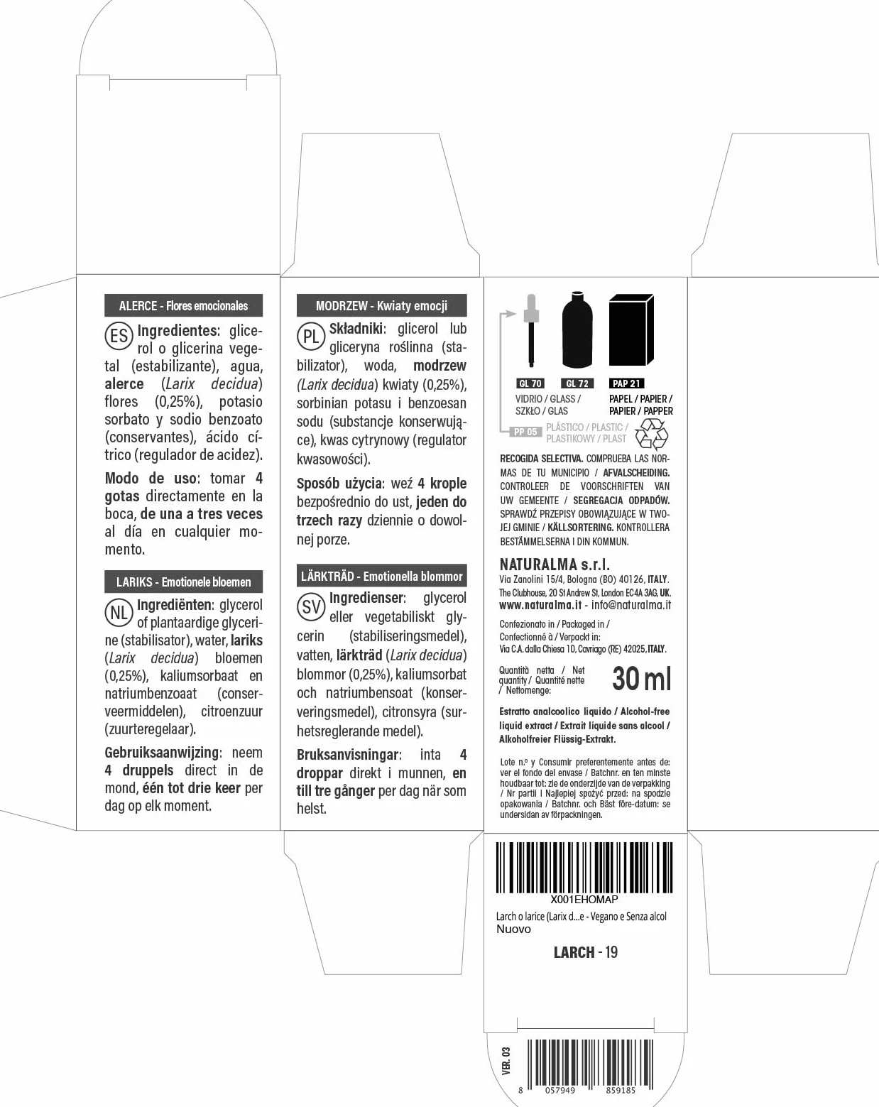 Naturalma Krople 30 ml Płynny ekstrakt bezalkoholowy Esencje kwiatowe Wegański