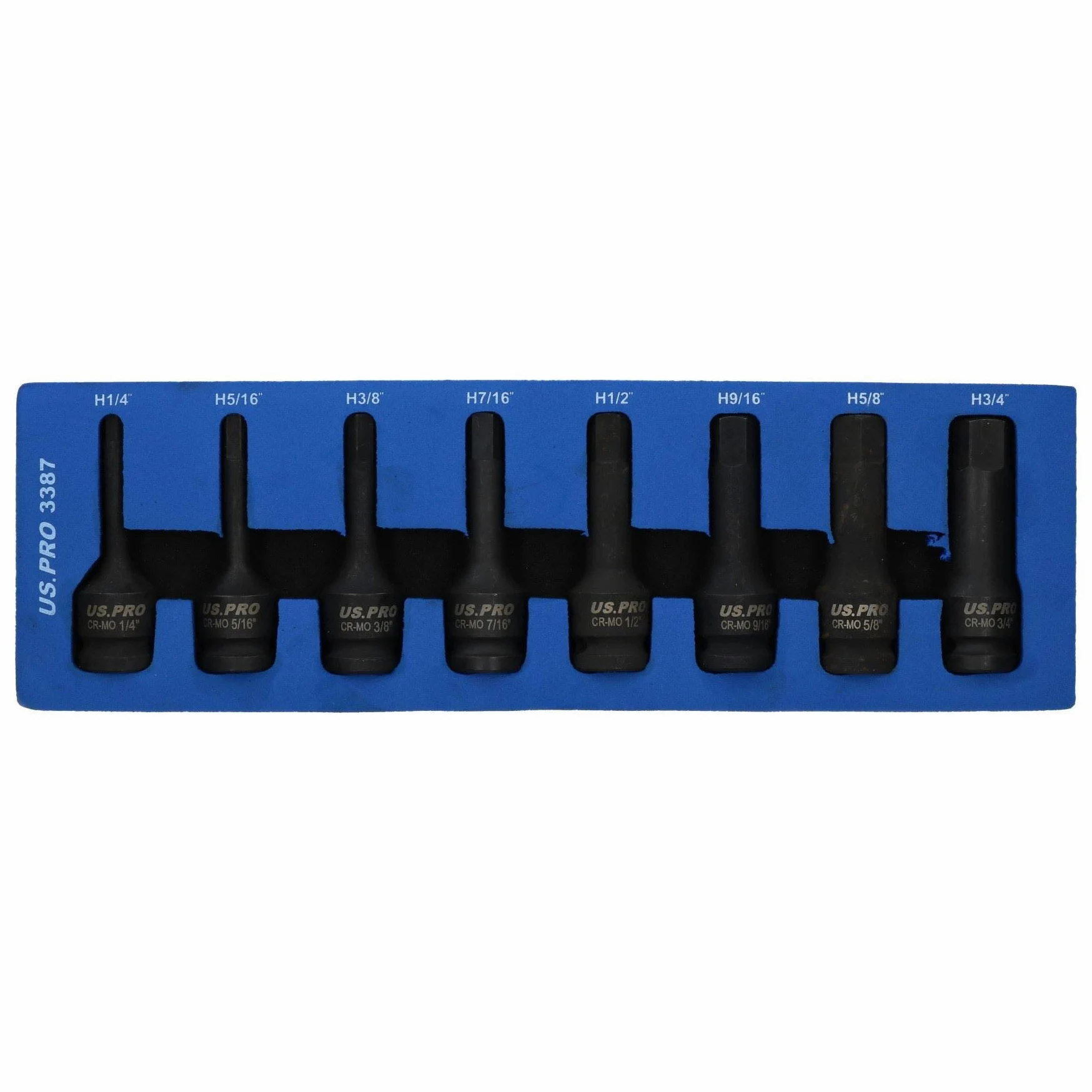 AF Imperial SAE imbusowe gniazda kluczy sześciokątnych 1/2" napęd bardzo długi 1/4" - 3/4" 8 szt. zestaw