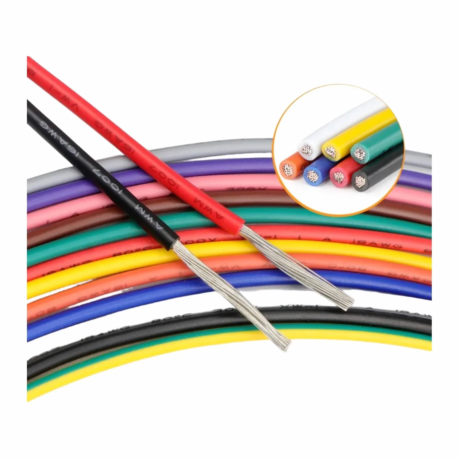12 kolorów 1007 skręcany drut 5/10 m 30/28/26/24/22/20/18/16AWG PVC izolowany kabel miedziany odpowiedni (fioletowy; 5 metrów; 30AWG)