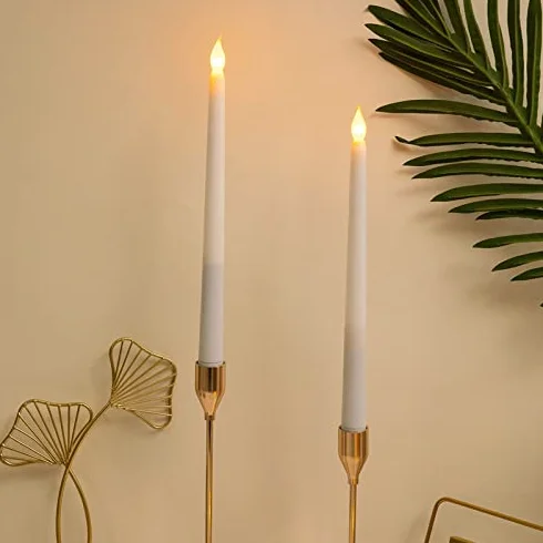 Świece LED 13 szt. Świece LED Bezdymne Bezpłomieniowe Bezpieczne, Przyjazne dla środowiska Ciepłe światło Elektryczna świeca Stożkowa LED (WHITE)