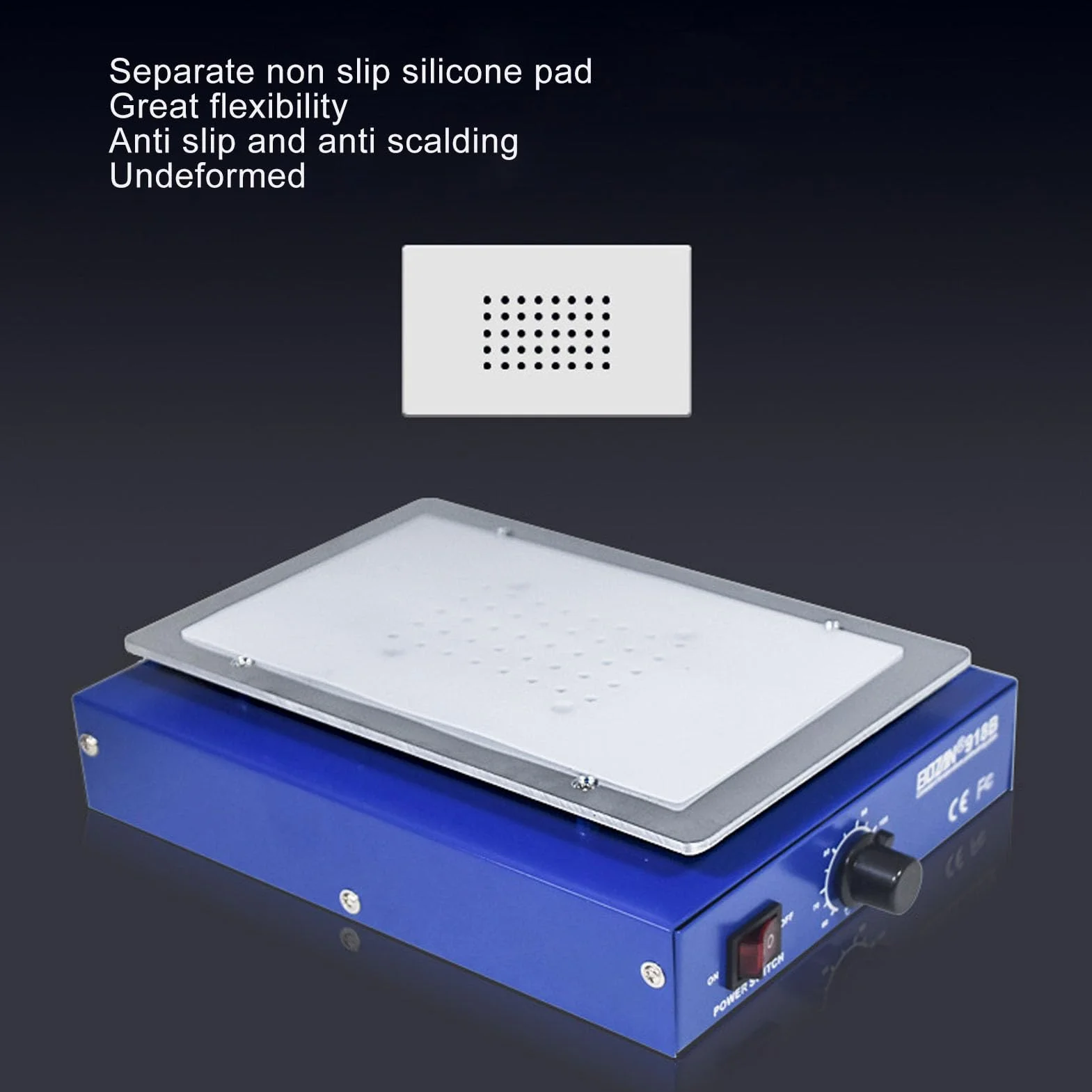 Płyta Grzejna do Lutowania, Równomiernie Podgrzewany Mikrokomputer LED Spawacz Płyta Grzejna 450W Przeciw Oparzeniom Stop Aluminium dla Majsterkowiczów (Wtyczka UE 200 do 240 V)