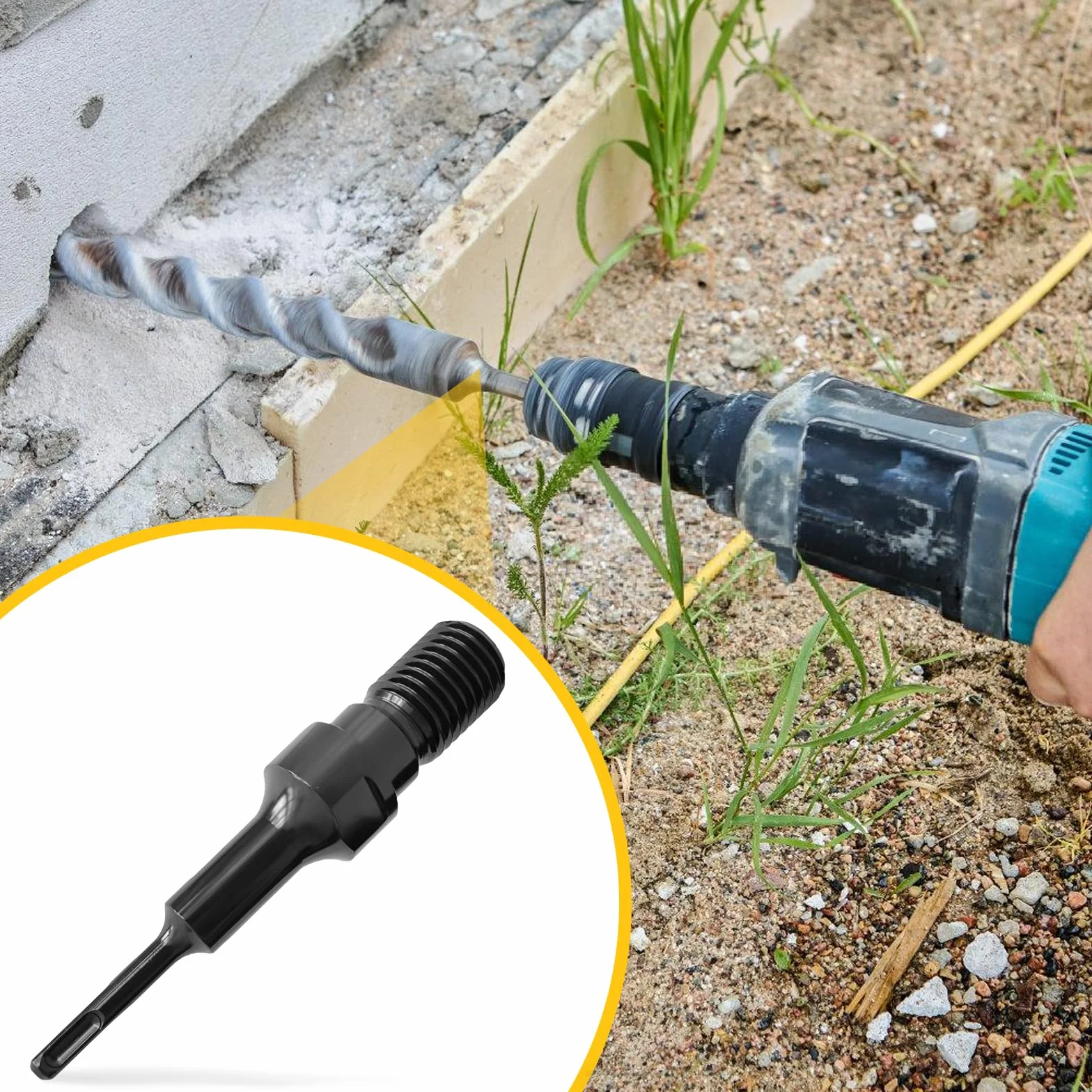 UNC SDS Adapter: 1 1/4 UNC na SDS Plus adapter do diamentowej koronki wiertniczej, adapter do wiertła rdzeniowego, adapter do wierteł betonowych, lekkie przedłużanie wiercenia, niełatwe do