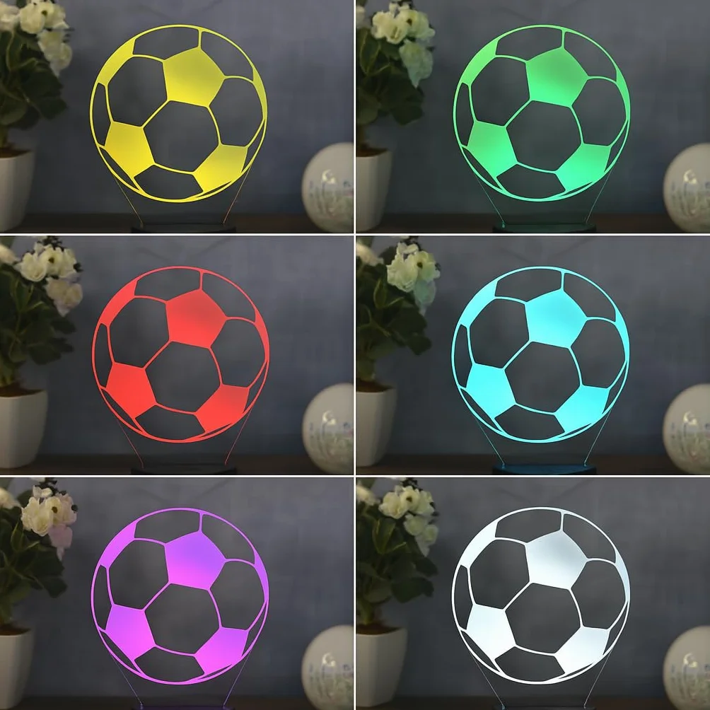 Lampa LED do piłki nożnej – sportowa dekoracja i lampka nocna dla piłkarzy, fanów i trenerów – pomysł na prezent dla mężczyzn, młodzieży i dzieci, światło klubowe