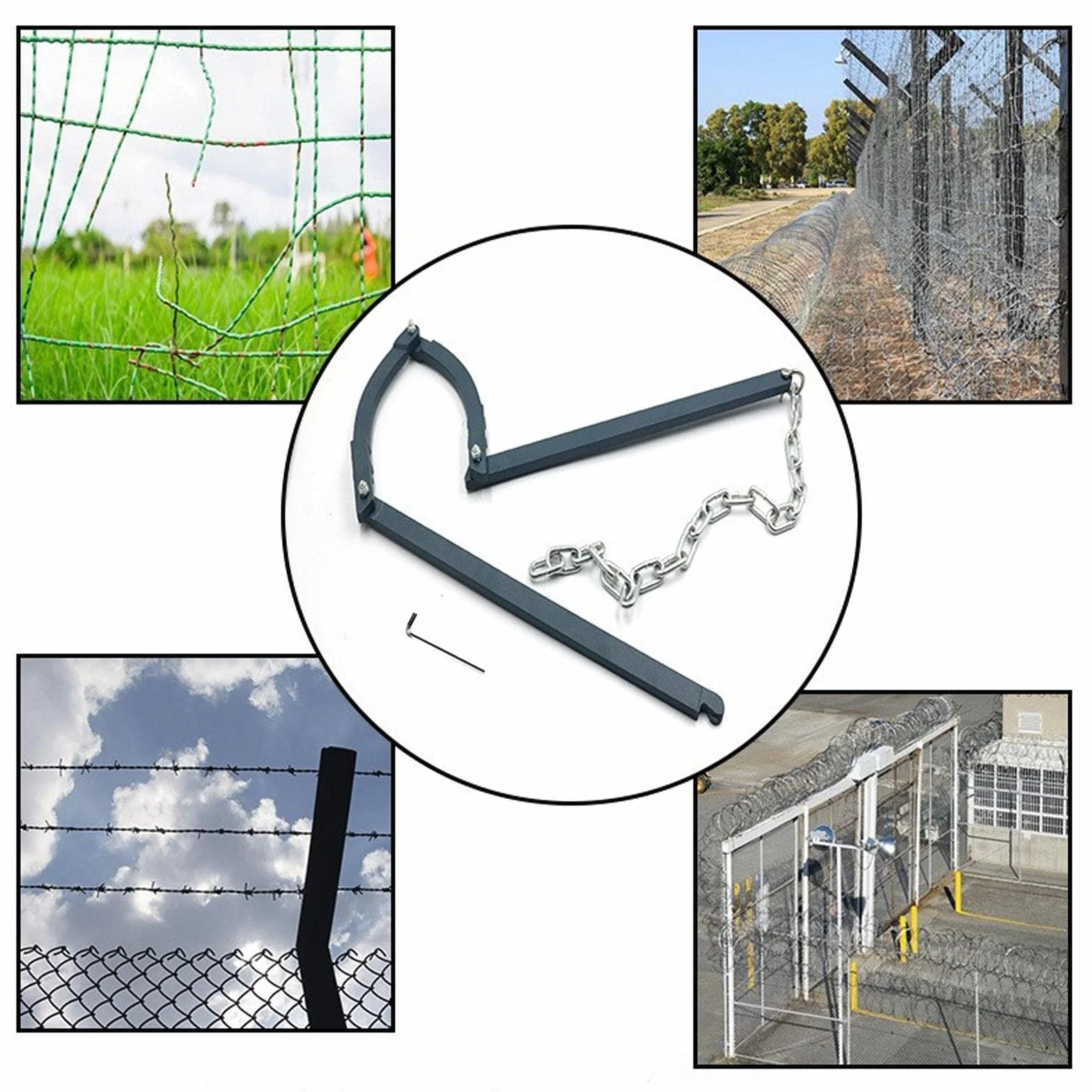 Texas Fence Fixer - profesjonalny napinacz do drutu kolczastego, trwałe żelazne narzędzie ogrodowe, odporne na korozję, antykorozyjne do szybkich napraw ogrodzeń, ciemnozielony - jeden rozmiar