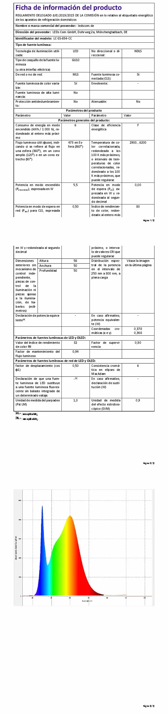 ledscom.de 2 spoty ścienne WAIKA, jednopłomienne, z przełącznikiem, GU10, biały mat, w zestawie z lampą LED Smart Home RGBW GU10, 5.41W, 473lm