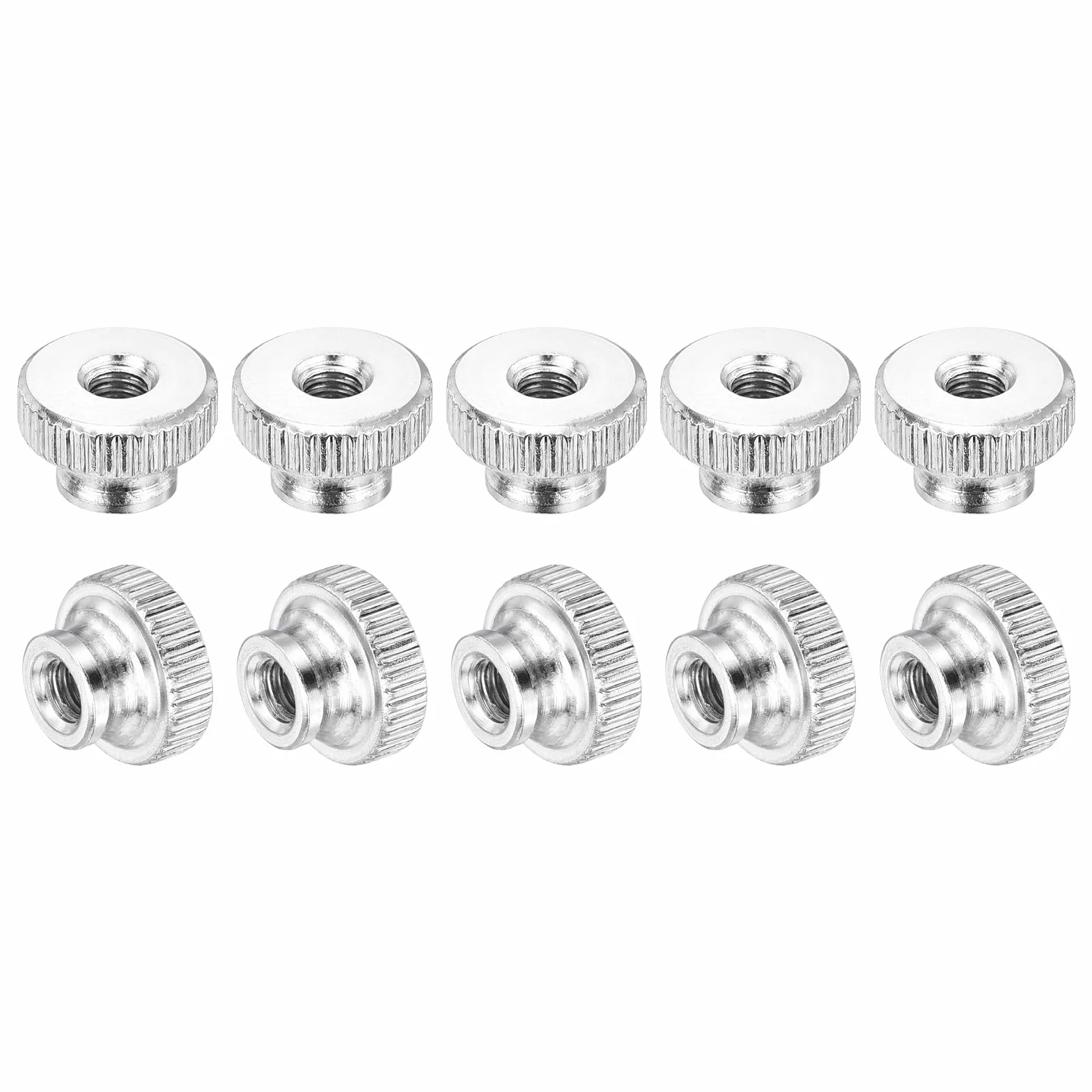QUARKZMAN Nakrętki radełkowane, 30 sztuk, M4 x 12 x 8 mm, ze stali węglowej, nakrętki radełkowane, regulowane, okrągłe nakrętki uchwytowe, nakrętki mocujące do części drukarki 3D, srebrne