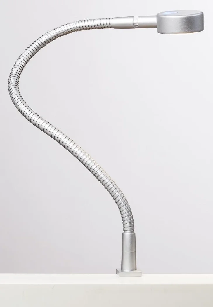 kalb Material für Möbel Lampa LED do czytania lampka do czytania, lampa flex, chromowana, srebrno-szara, przełącznik dotykowy, kolor: srebrnoszary/aluminium anodowane, rozmiar: zestaw 2 szt