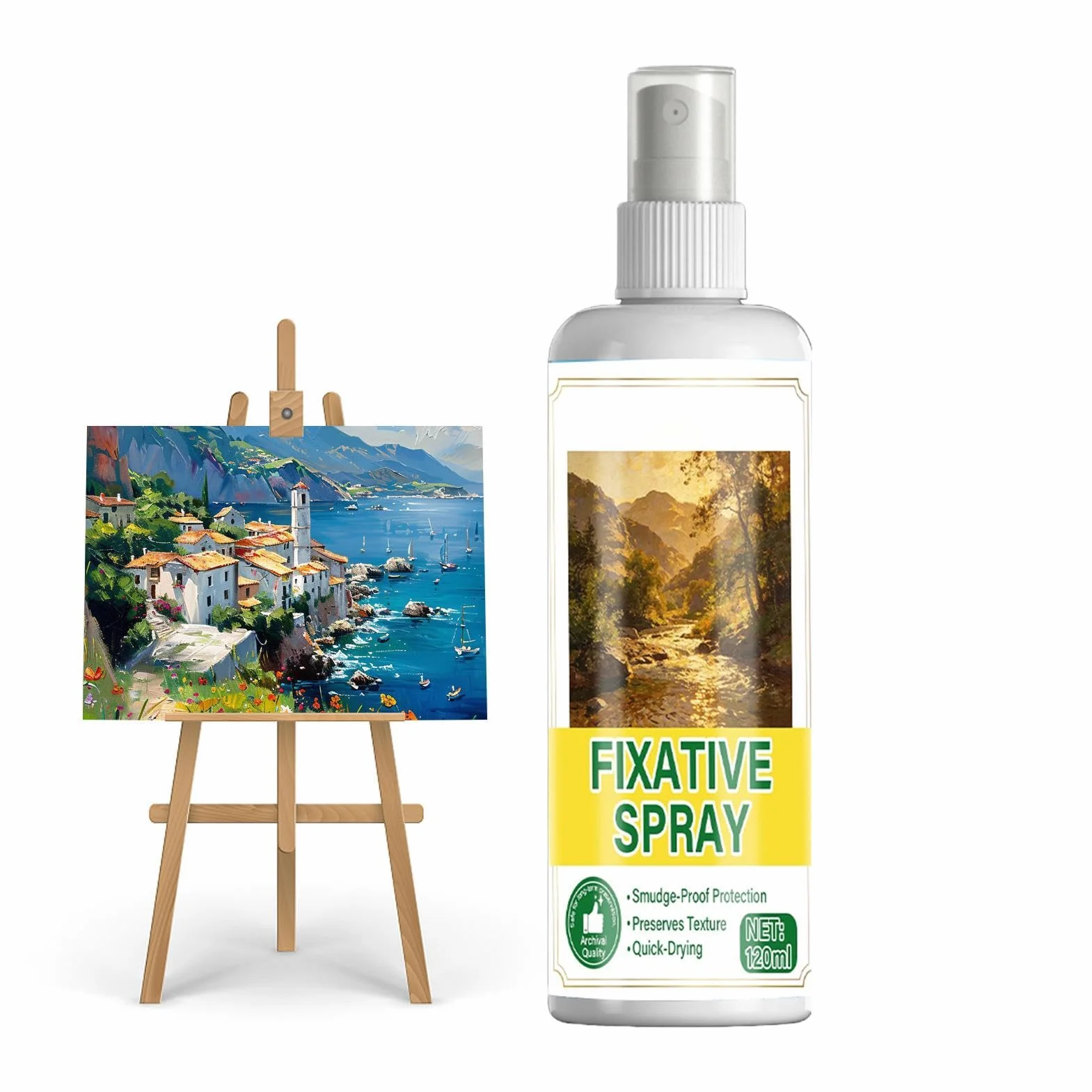 Fixative Spray - Lakier 120ml | Fixative do Rysunków Ołówkiem - do Malowania Rękodzieła Sztuki Tapet Akryli Gwaszu Węgla Olejów