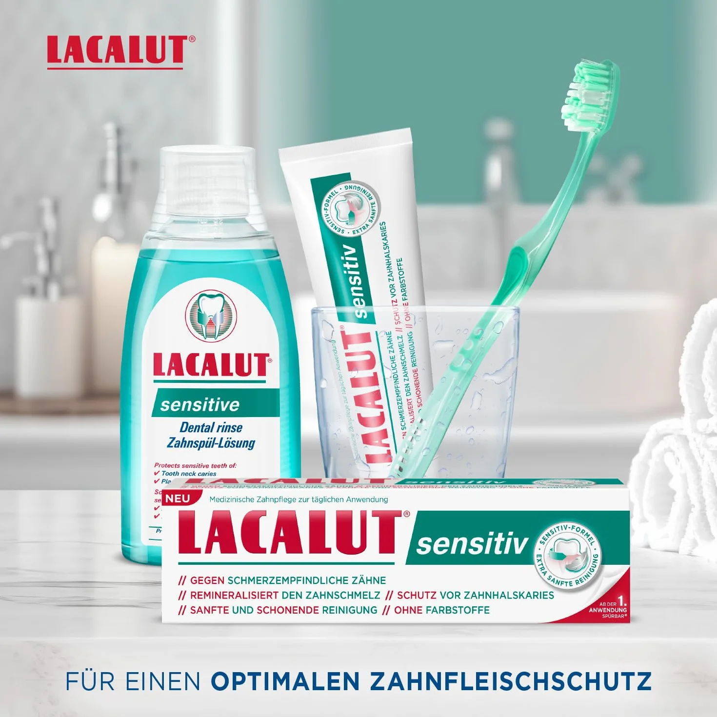 LACALUT Sensitiv Pasta do zębów I do delikatnej pielęgnacji zębów I zmniejsza wrażliwość na ból I chroni zęby i dziąsła, 1 x 75 ml