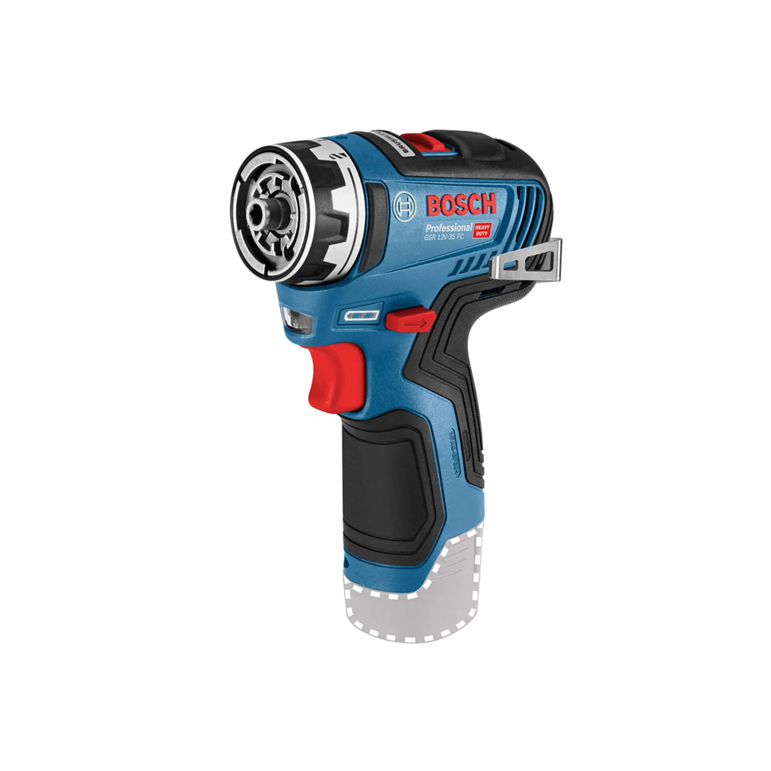 Bosch Professional system 12V: akumulatorowa wiertarko-wkrętarka GSR 12V-35 FC (bez akumulatorów i ładowarki, opakowanie kartonowe)