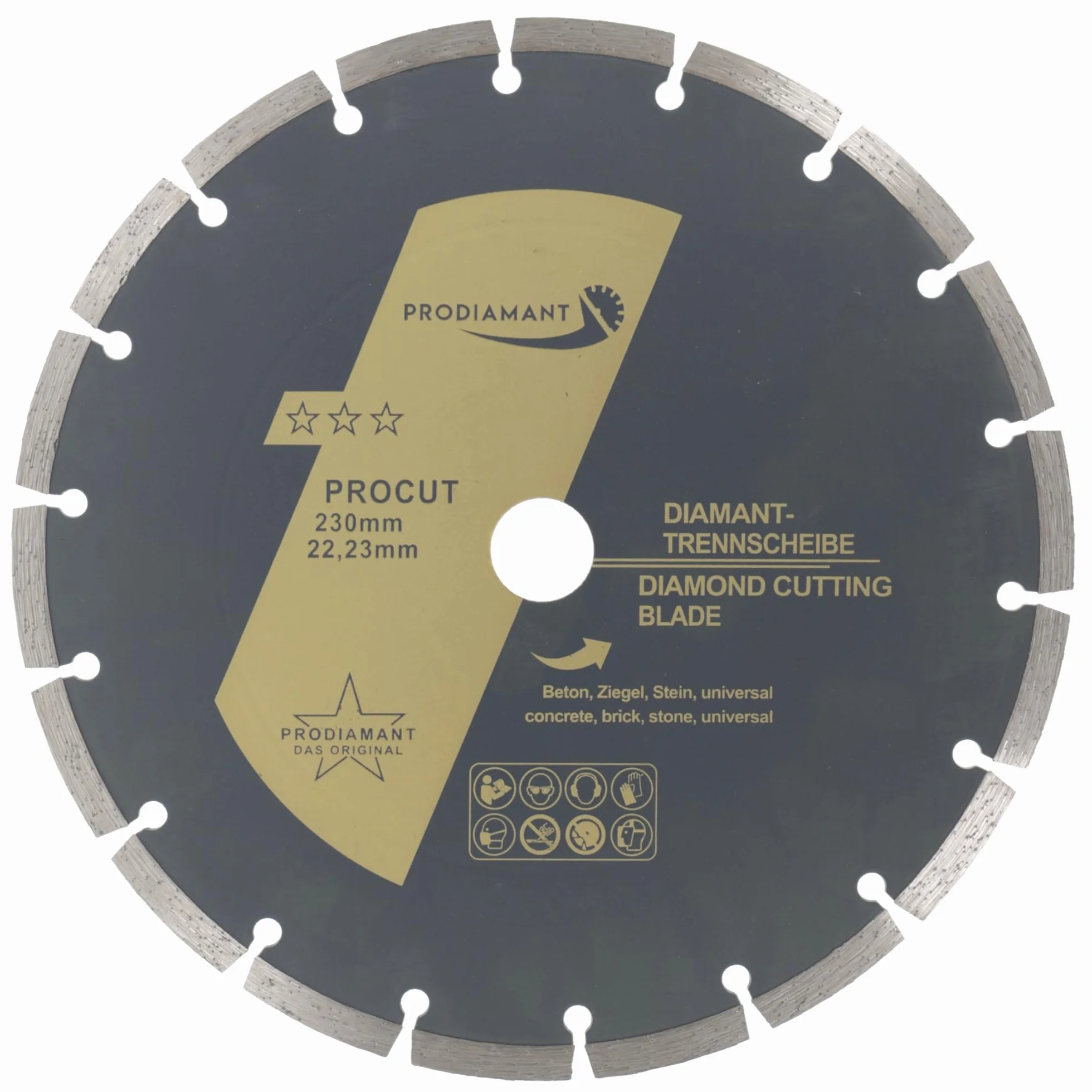 PRODIAMANT 2 x diamentowa tarcza tnąca, uniwersalna, 230 mm, do kamienia, betonu, granitu, muru, cegły, akcesoria do szlifierek kątowych