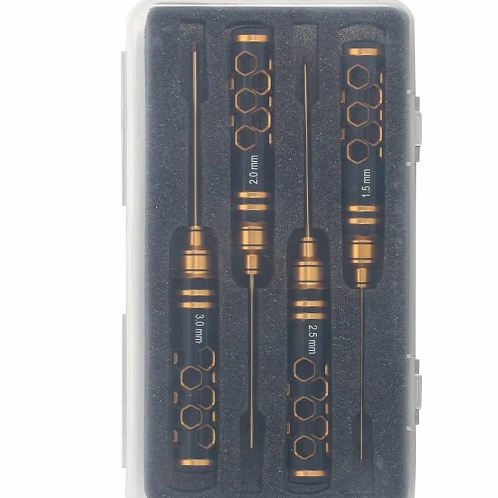 4-częściowy zestaw śrubokrętów sześciokątnych powlekana końcówka plastry miodu uchwyt klucz imbusowy 1,5/2/2,5/3,0 mm do konserwacji samochodu zdalnego sterowania